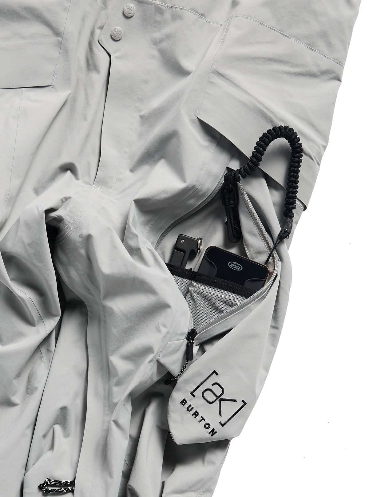 Men's Burton [ak] Cyclic GORE-TEX 2L Bib Pants - Apparition Gray - Burton Bibs Outerwear - alternate view 7