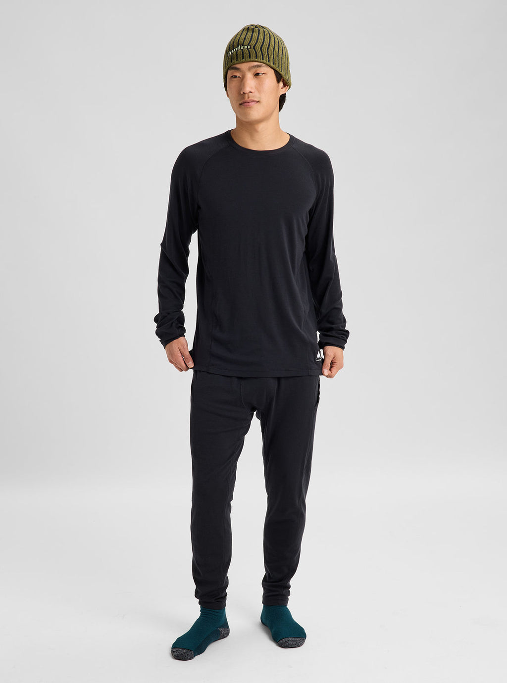 Men's Burton Merino Blend Midweight Base Layer Crew - True Black - Burton Crew Neck Base - alternate view 3