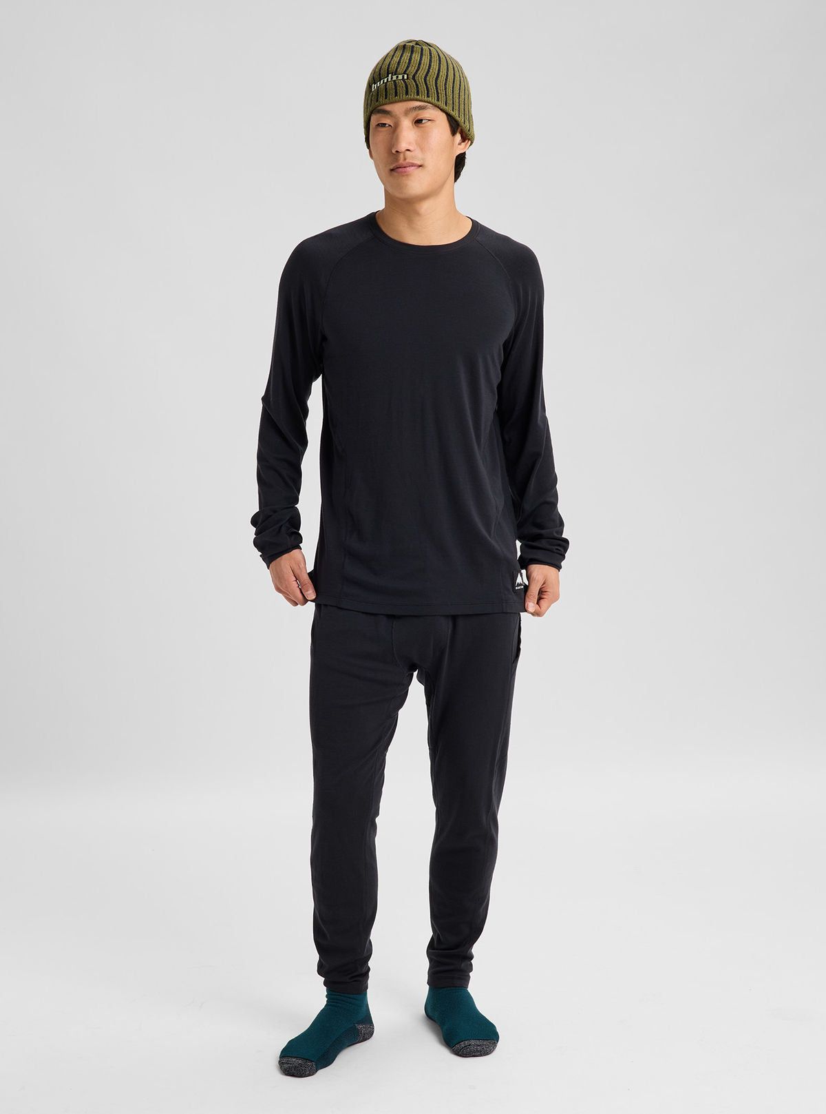 Men's Burton Merino Blend Midweight Base Layer Crew - True Black - Burton Crew Neck Base - alternate view 3