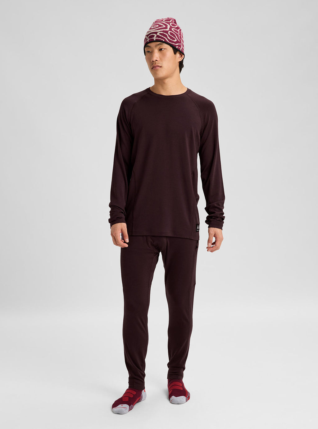 Men's Burton Merino Blend Midweight Base Layer Crew - Bear Hug Brown - Burton Crew Neck Base - alternate view 3