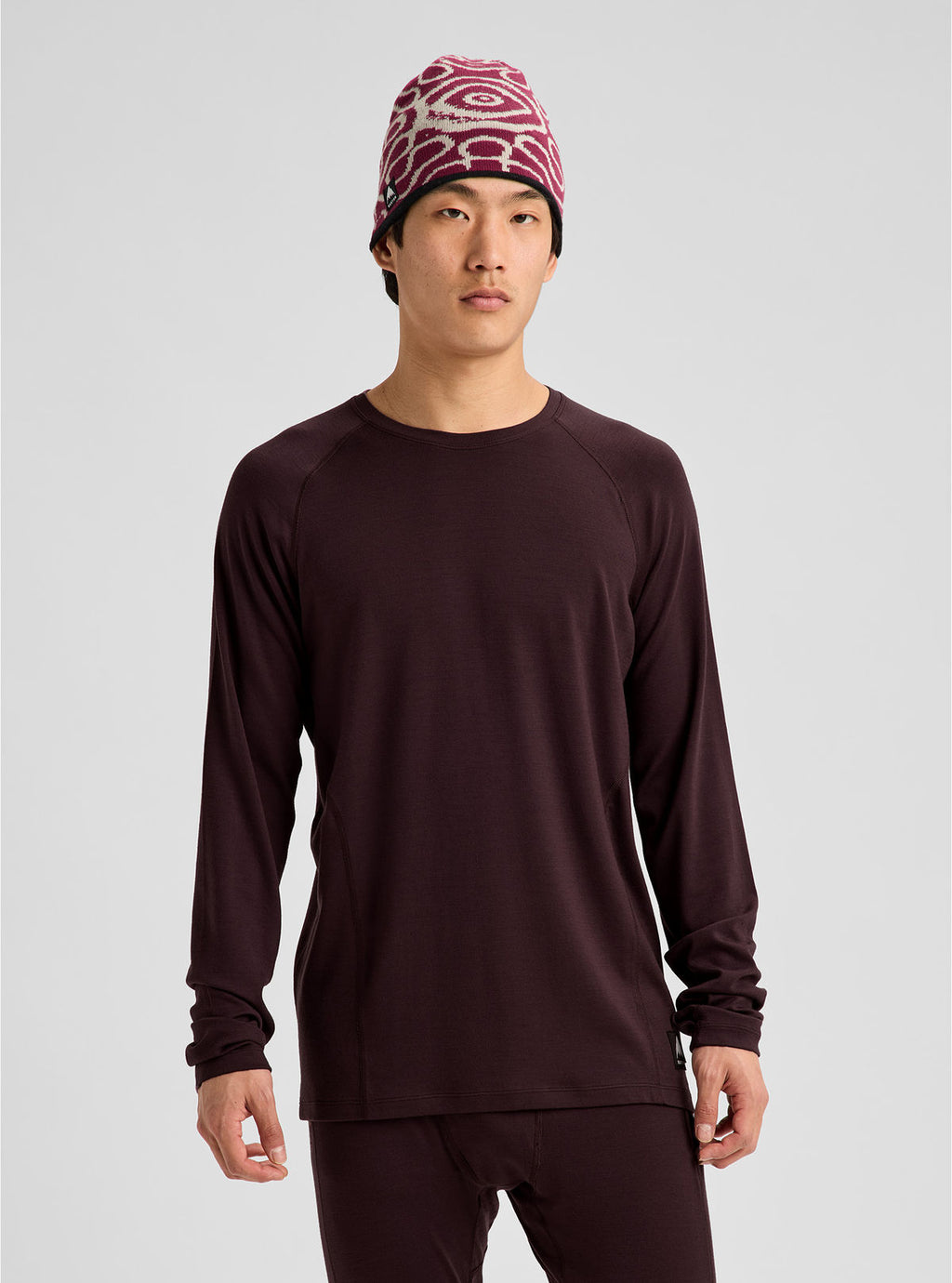 Men's Burton Merino Blend Midweight Base Layer Crew - Bear Hug Brown - Burton Crew Neck Base - alternate view 4