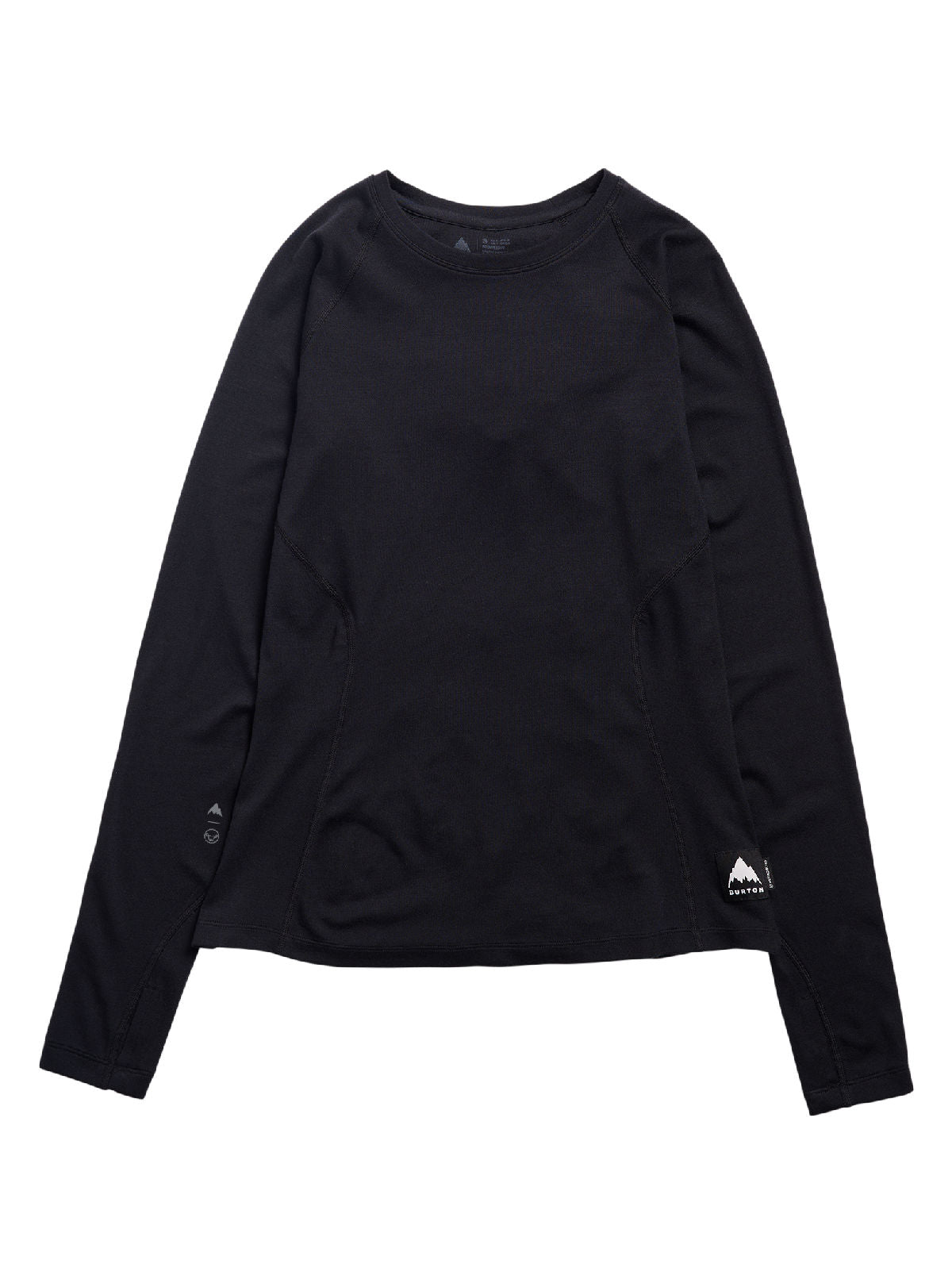 Women's Burton Merino Blend Midweight Base Layer Crew - True Black - Burton Crew Neck Base