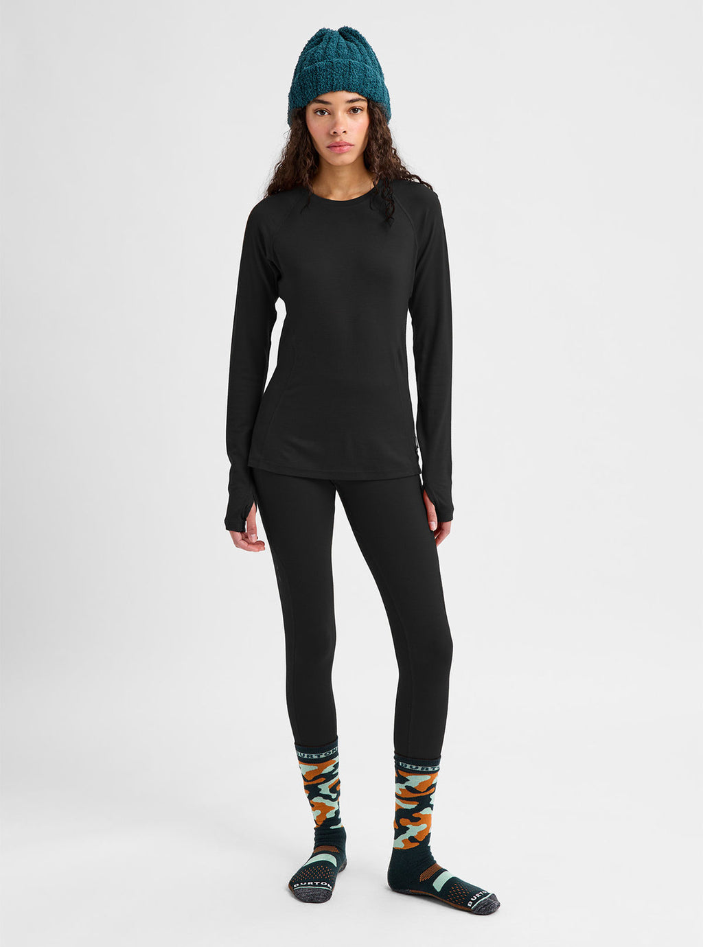 Women's Burton Merino Blend Midweight Base Layer Crew - True Black - Burton Crew Neck Base - alternate view 3