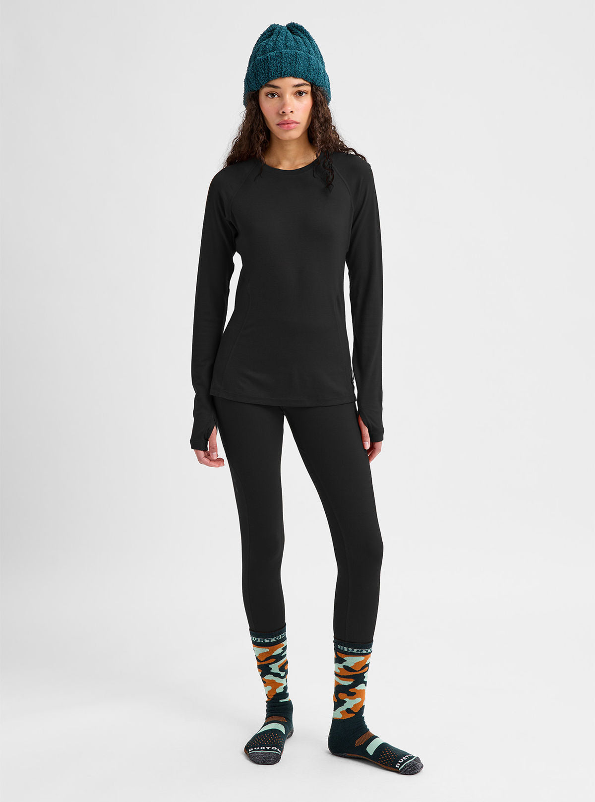 Women's Burton Merino Blend Midweight Base Layer Crew - True Black - Burton Crew Neck Base - alternate view 3