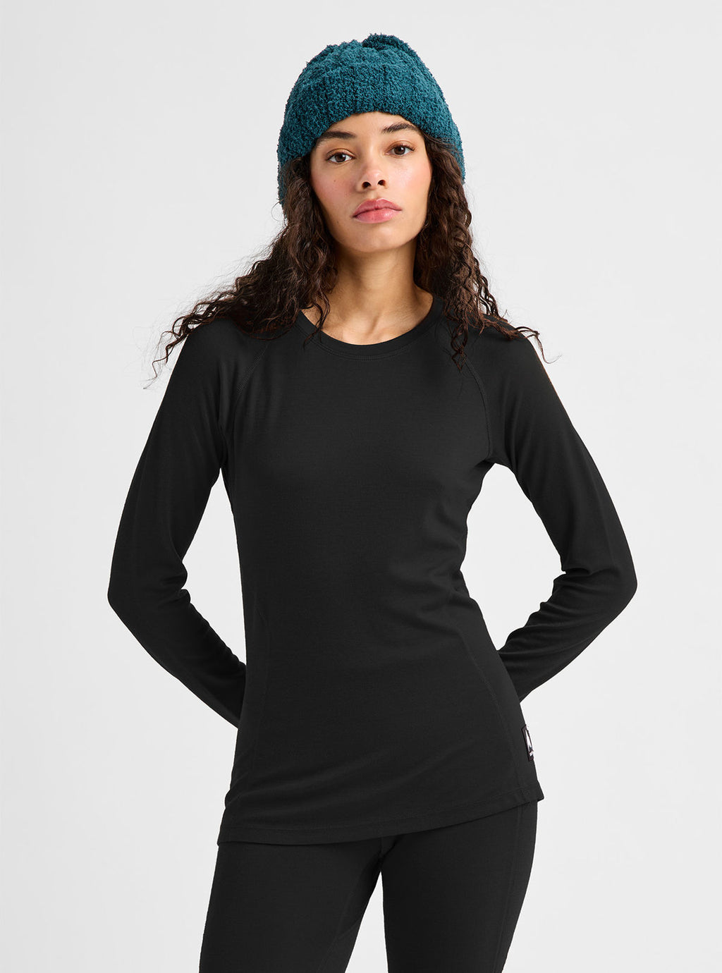 Women's Burton Merino Blend Midweight Base Layer Crew - True Black - Burton Crew Neck Base - alternate view 4
