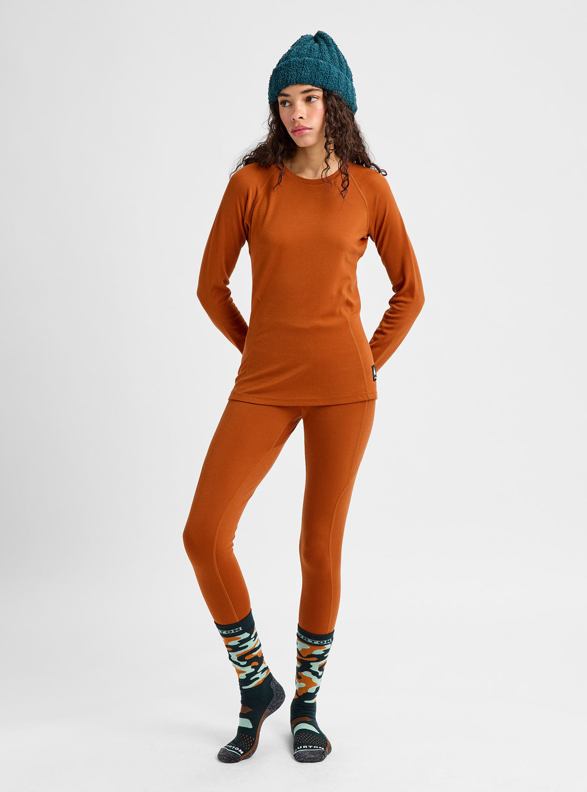 Women's Burton Merino Blend Midweight Base Layer Crew - Spiced Chai - Burton Crew Neck Base - alternate view 3