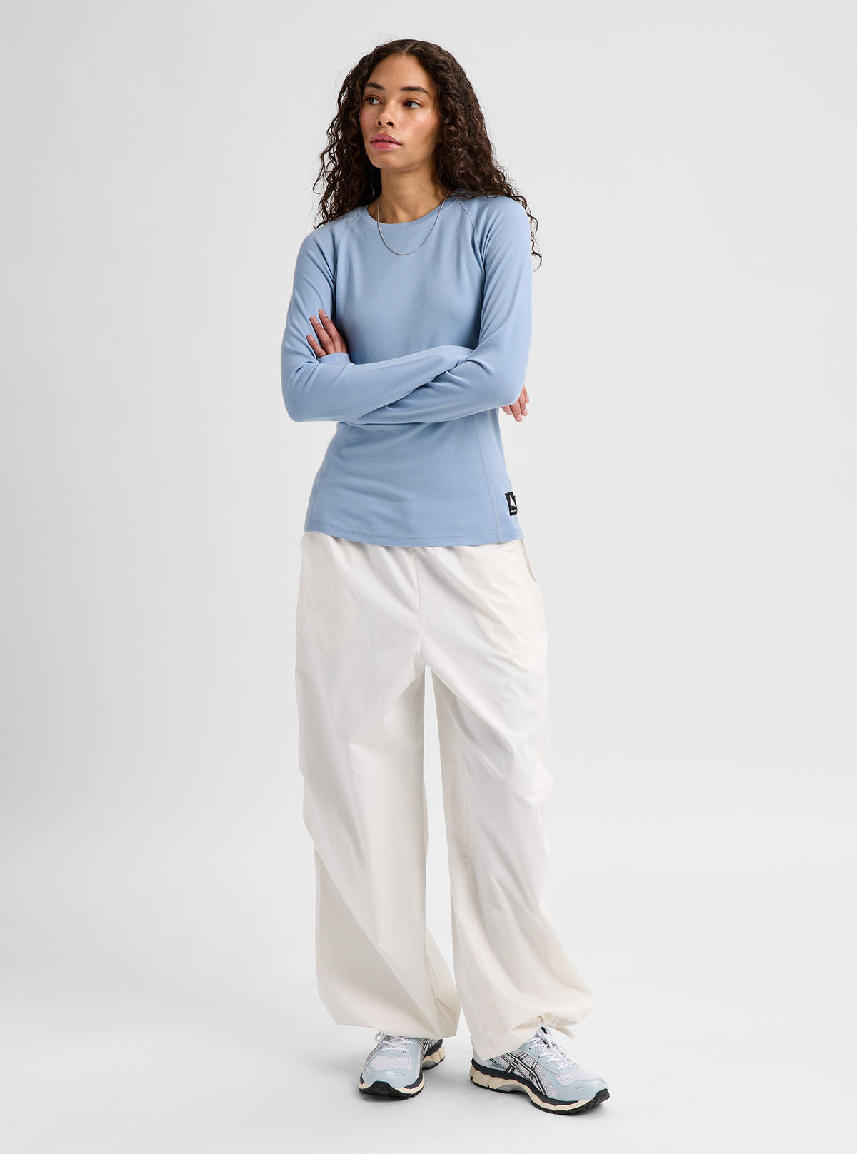 Women's Burton Merino Blend Midweight Base Layer Crew - Airstream Blue - Burton Crew Neck Base - alternate view 3