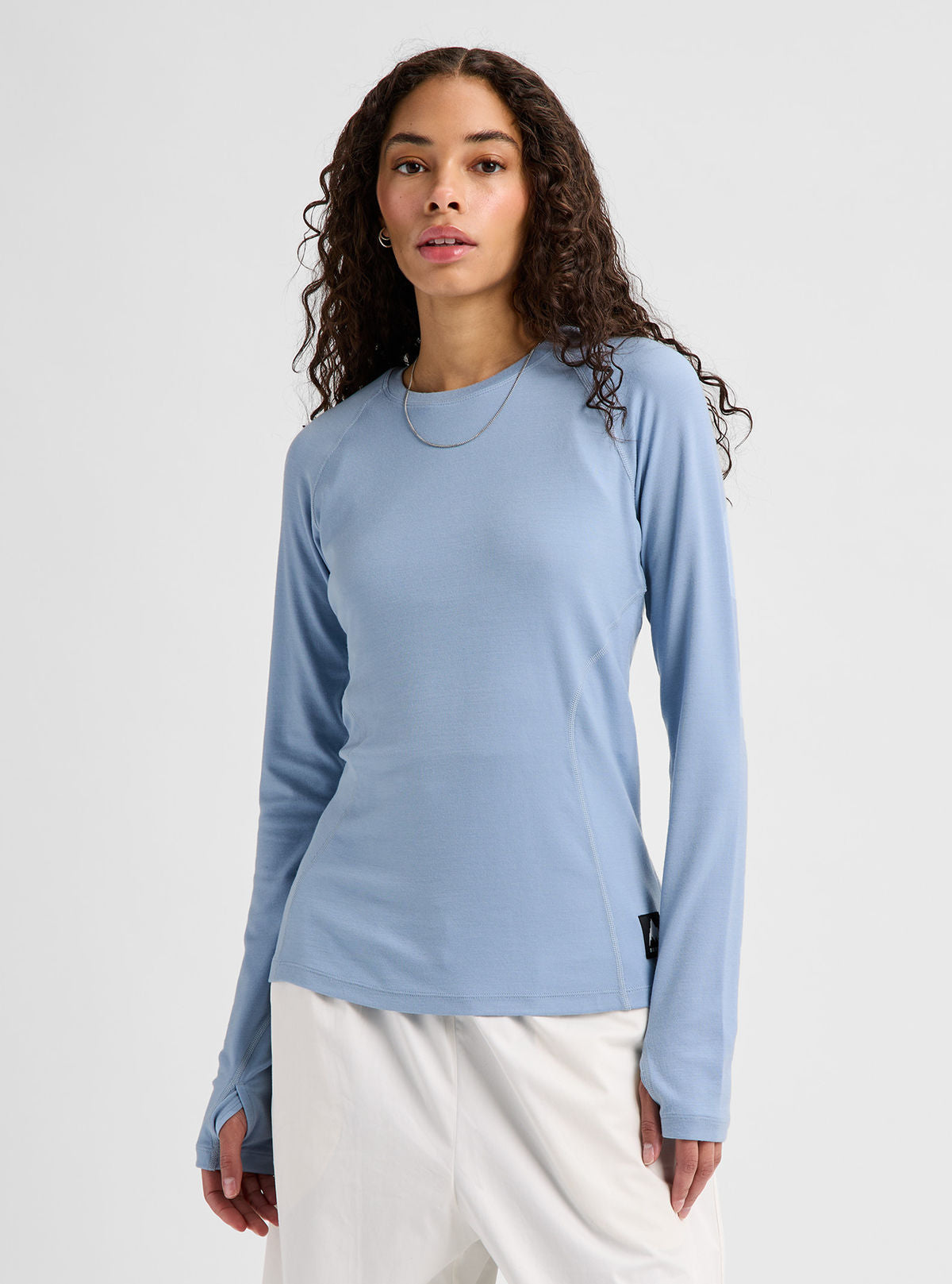 Women's Burton Merino Blend Midweight Base Layer Crew - Airstream Blue - Burton Crew Neck Base - alternate view 4