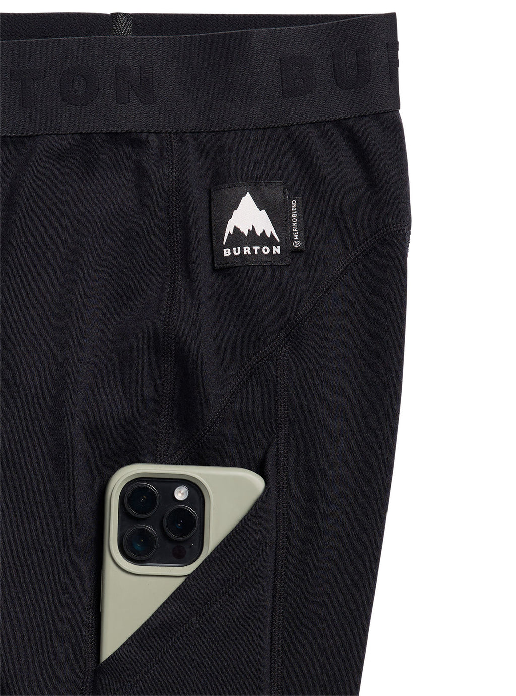 Men's Burton Merino Blend Midweight Base Layer Pants - True Black - Burton Pants Base - alternate view 2