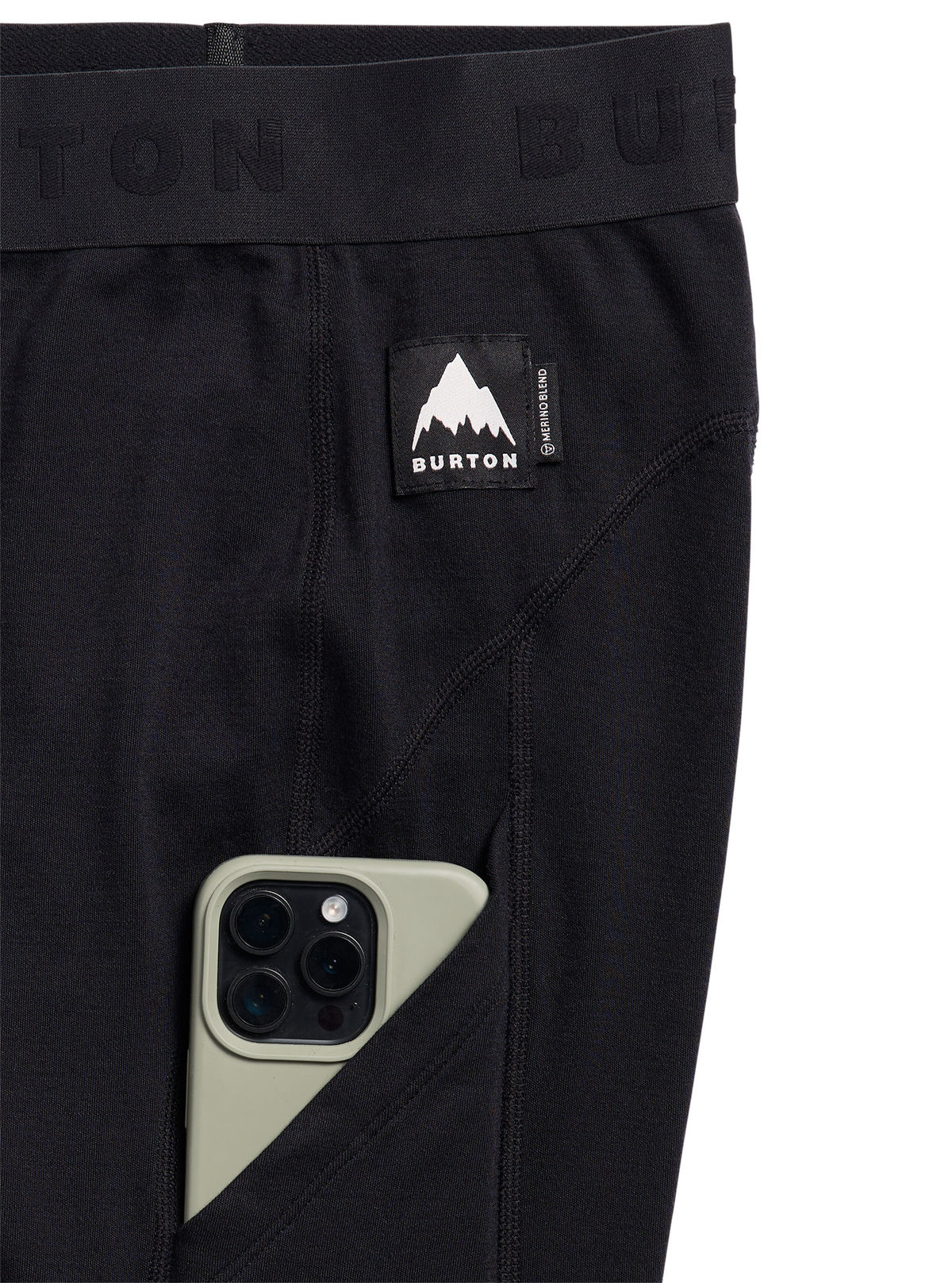 Men's Burton Merino Blend Midweight Base Layer Pants - True Black - Burton Pants Base - alternate view 2