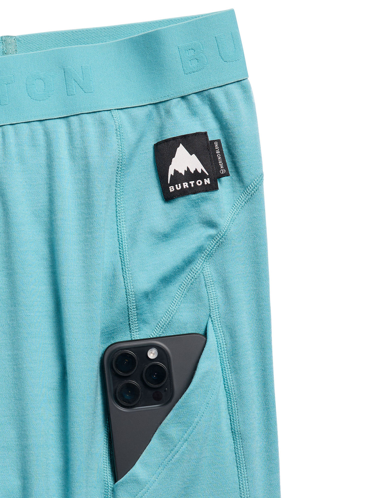 Men's Burton Merino Blend Midweight Base Layer Pants - Mineral Blue - Burton Pants Base - alternate view 2