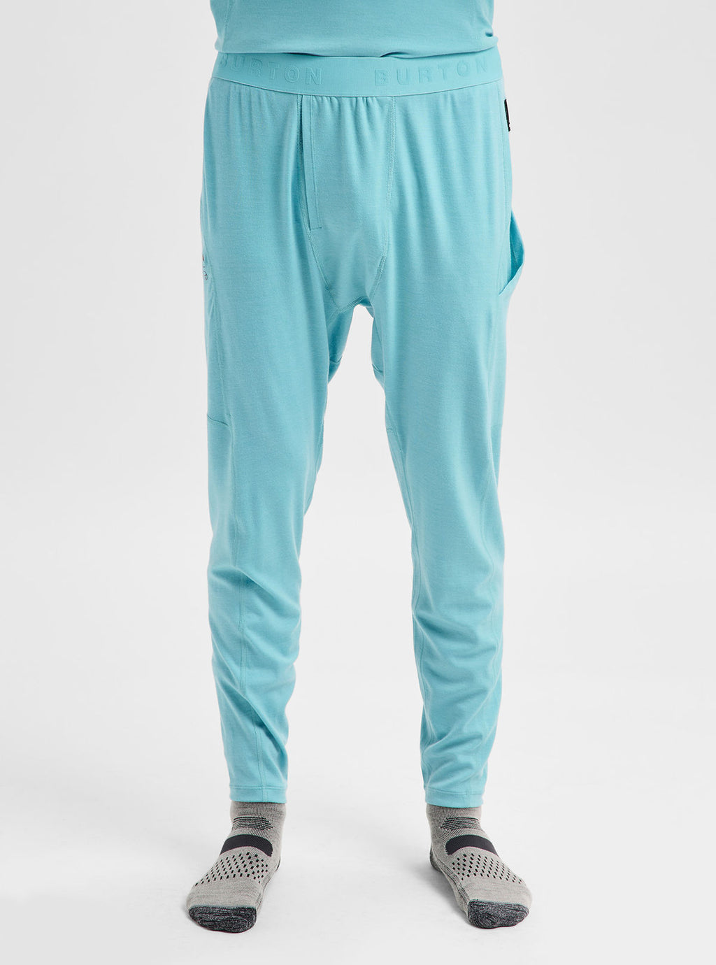 Men's Burton Merino Blend Midweight Base Layer Pants - Mineral Blue - Burton Pants Base - alternate view 4
