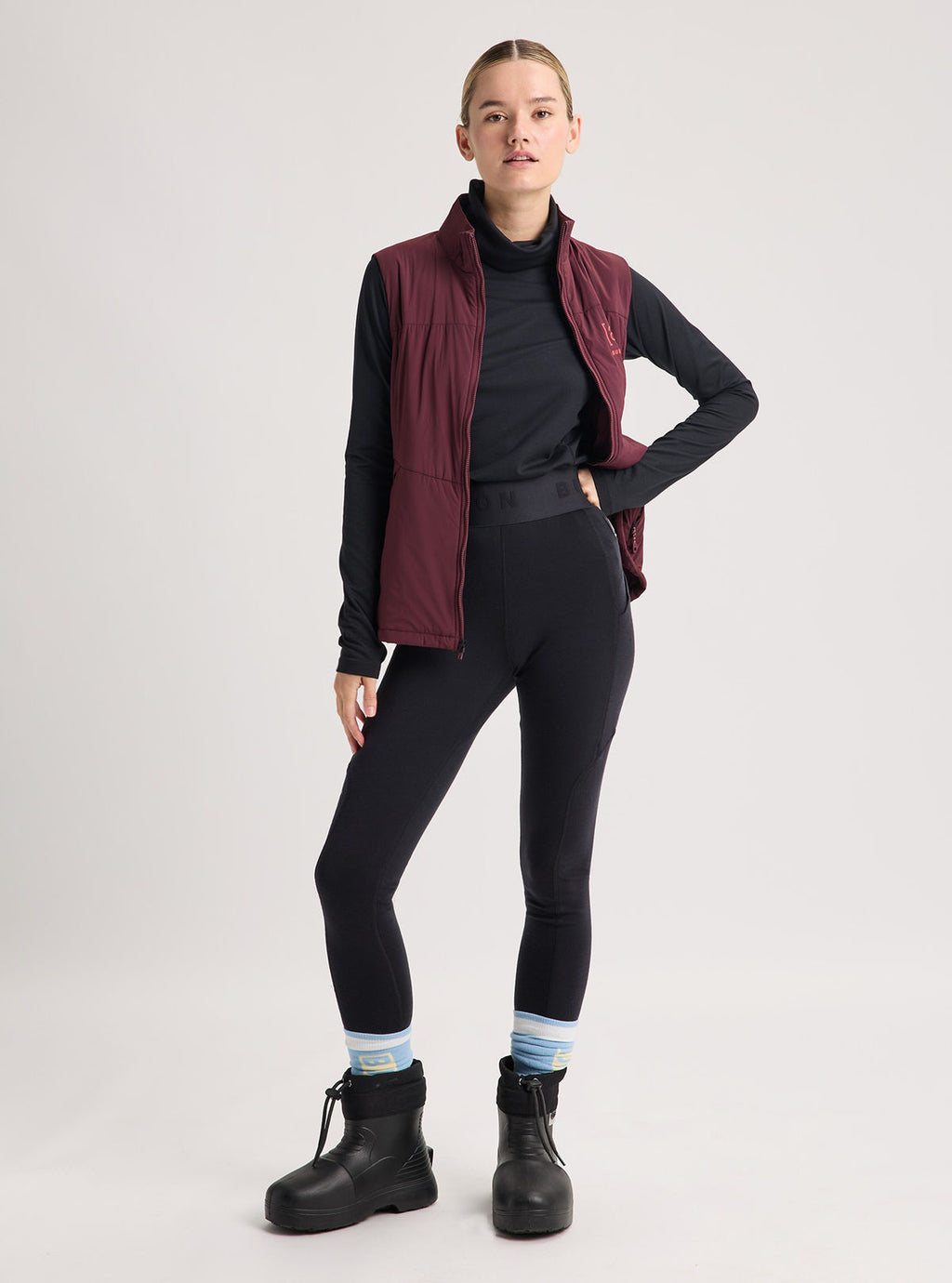 Women's Burton Merino Blend Midweight Base Layer Pants - True Black - Burton Pants Base - alternate view 3