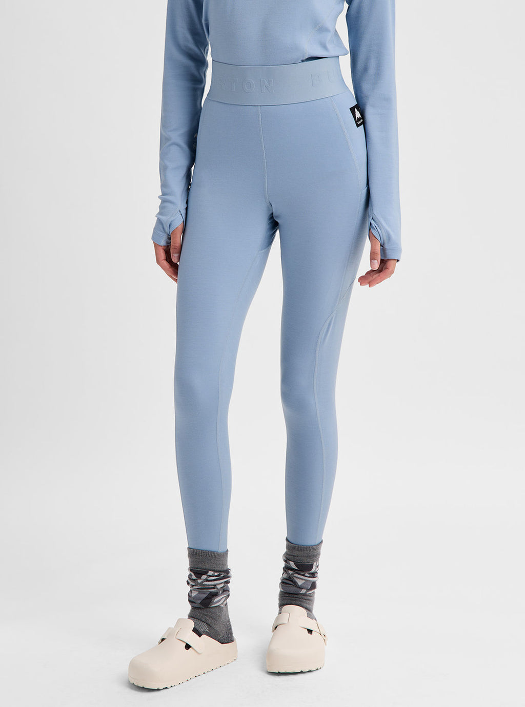 Women's Burton Merino Blend Midweight Base Layer Pants - Airstream Blue - Burton Pants Base - alternate view 4