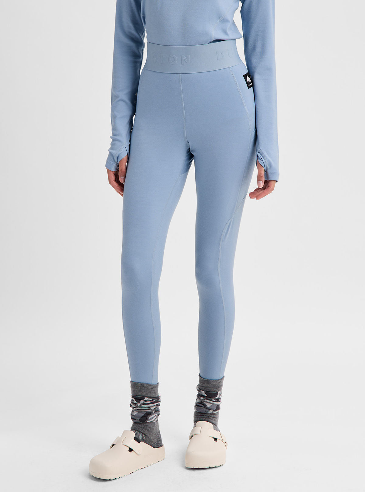 Women's Burton Merino Blend Midweight Base Layer Pants - Airstream Blue - Burton Pants Base - alternate view 4