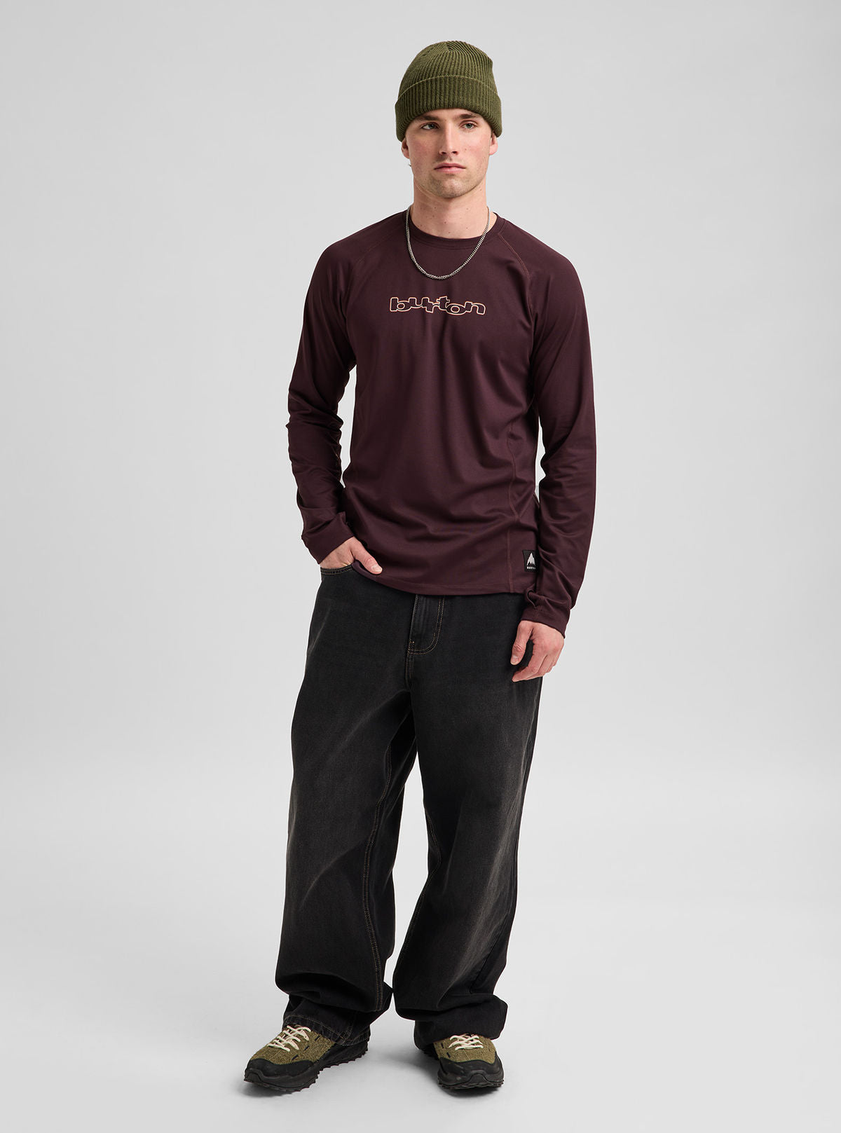 Men's Burton Synthetic Midweight Base Layer Crew - Bear Hug Brown - Burton Crew Neck Base - alternate view 3