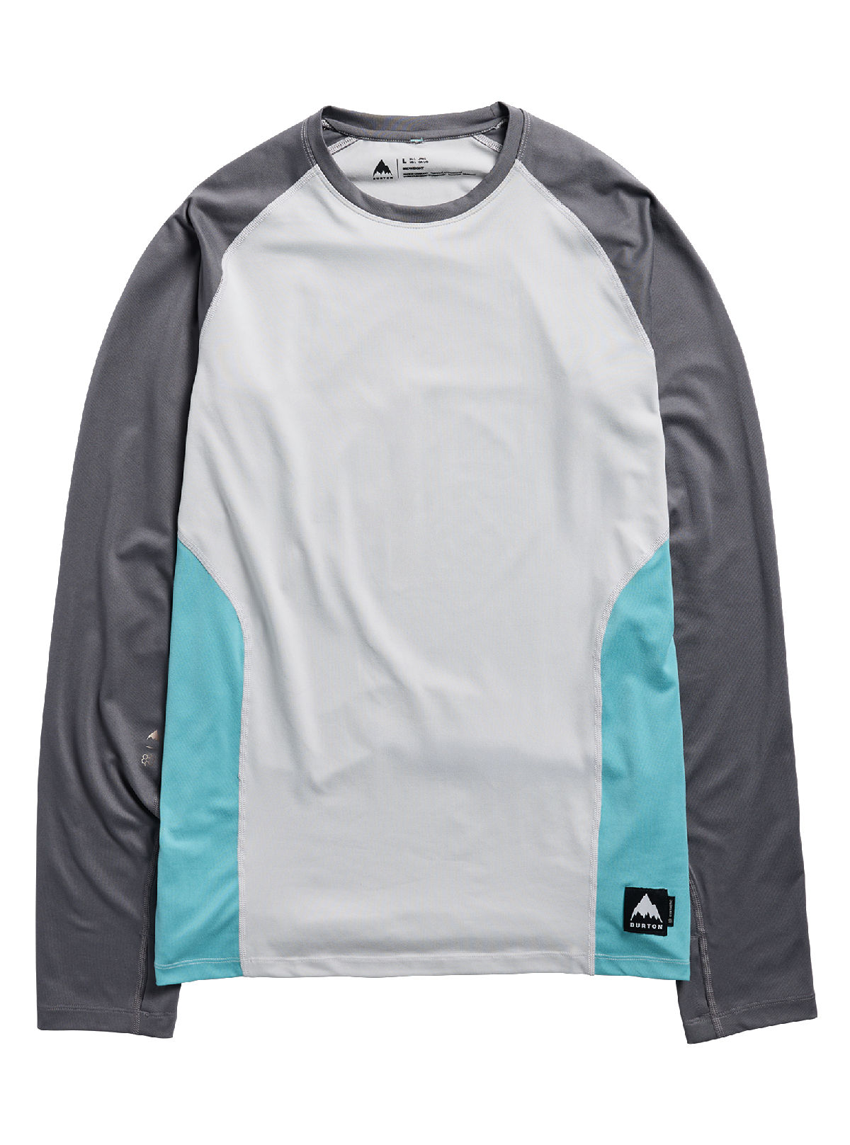 Men's Burton Synthetic Midweight Base Layer Crew - Gray Cloud/Gotham Gray/Mineral Blue - Burton Crew Neck Base