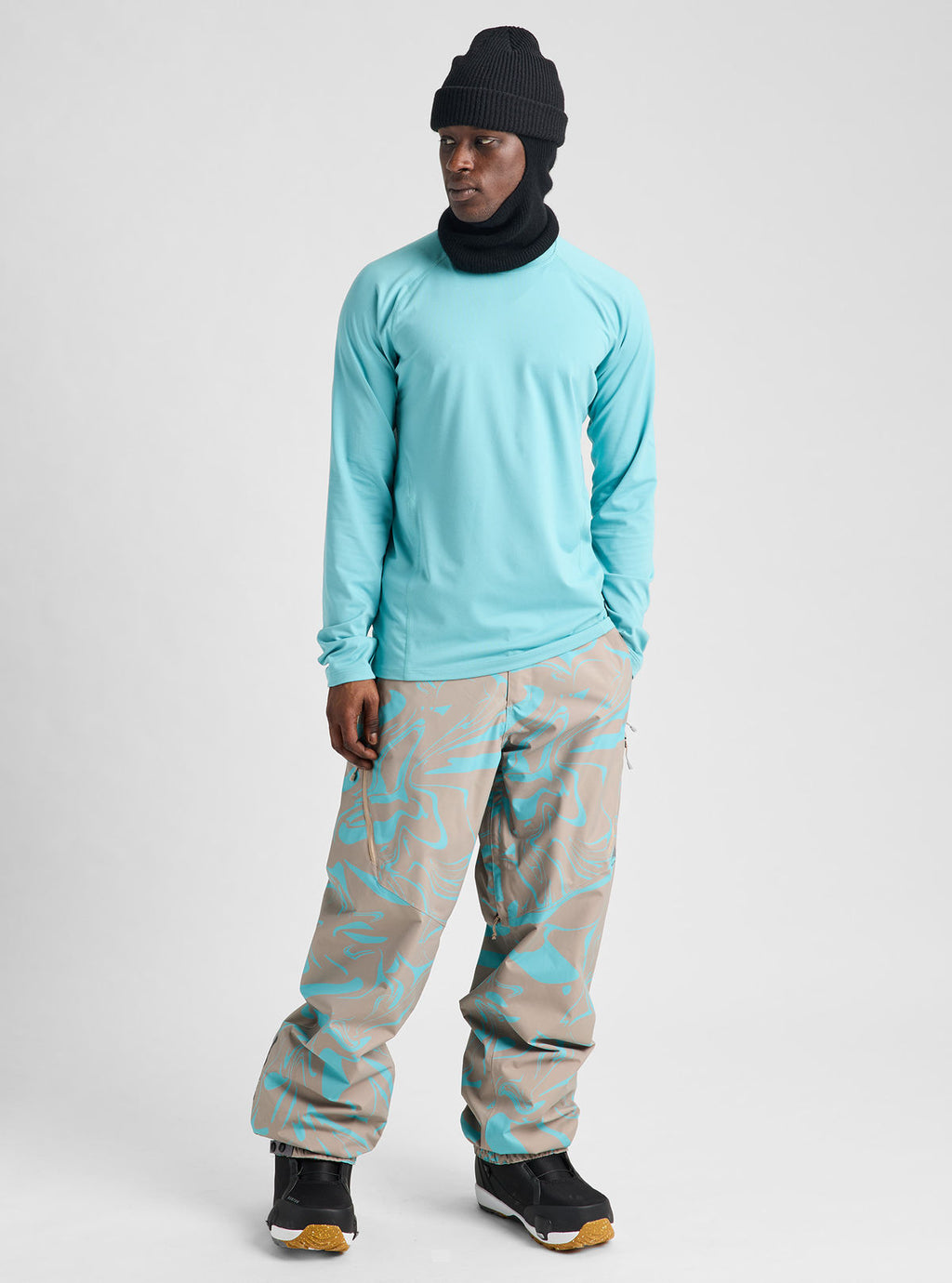 Men's Burton Synthetic Midweight Base Layer Crew - Mineral Blue - Burton Crew Neck Base - alternate view 3