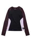 Women's Burton Synthetic Midweight Base Layer Crew - True Black Bear Hug Brown Moondust Purple - Burton Crew Neck Base