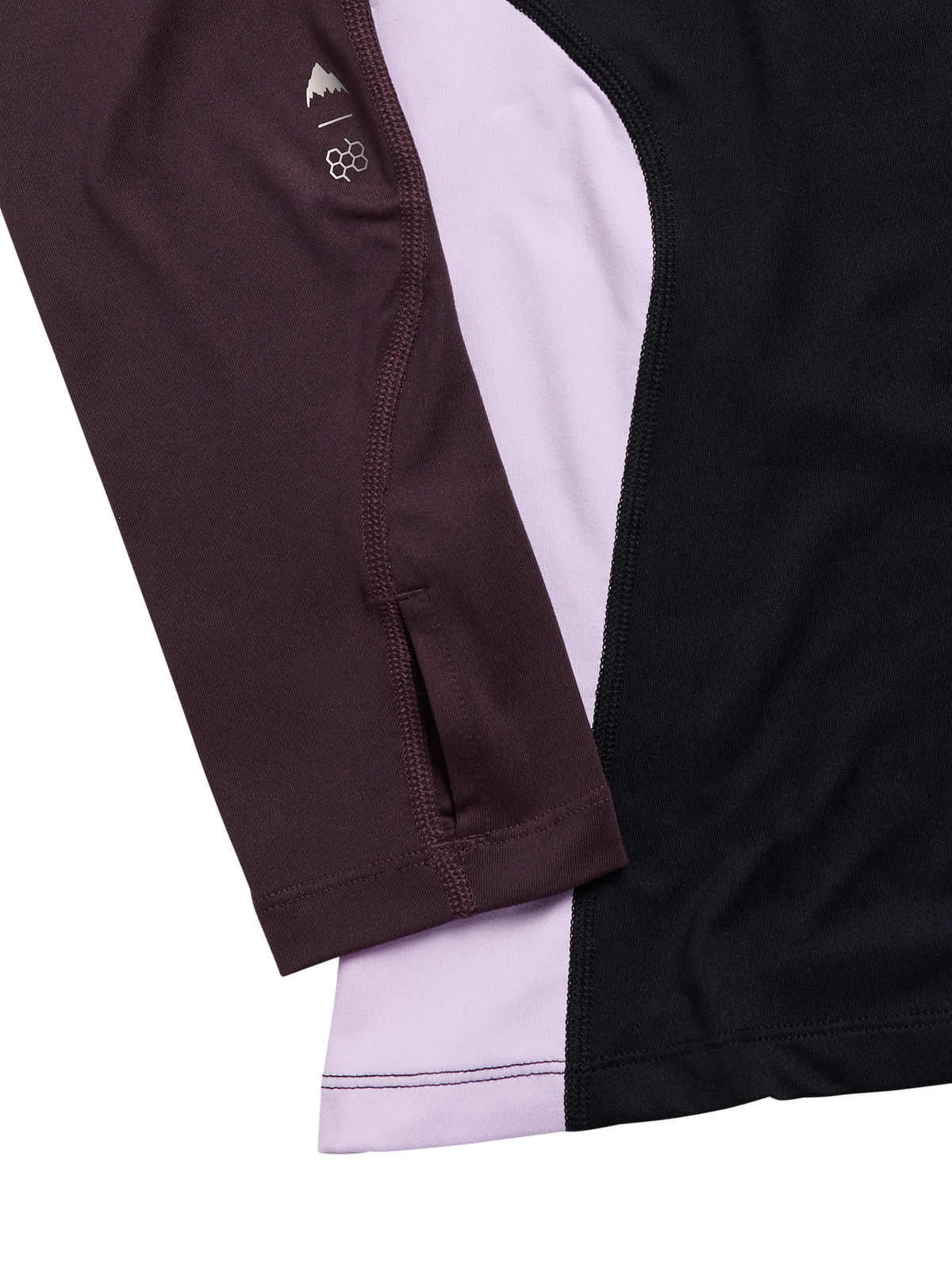 Women's Burton Synthetic Midweight Base Layer Crew - True Black/Bear Hug Brown/Moondust Purple - Burton Crew Neck Base - alternate view 2