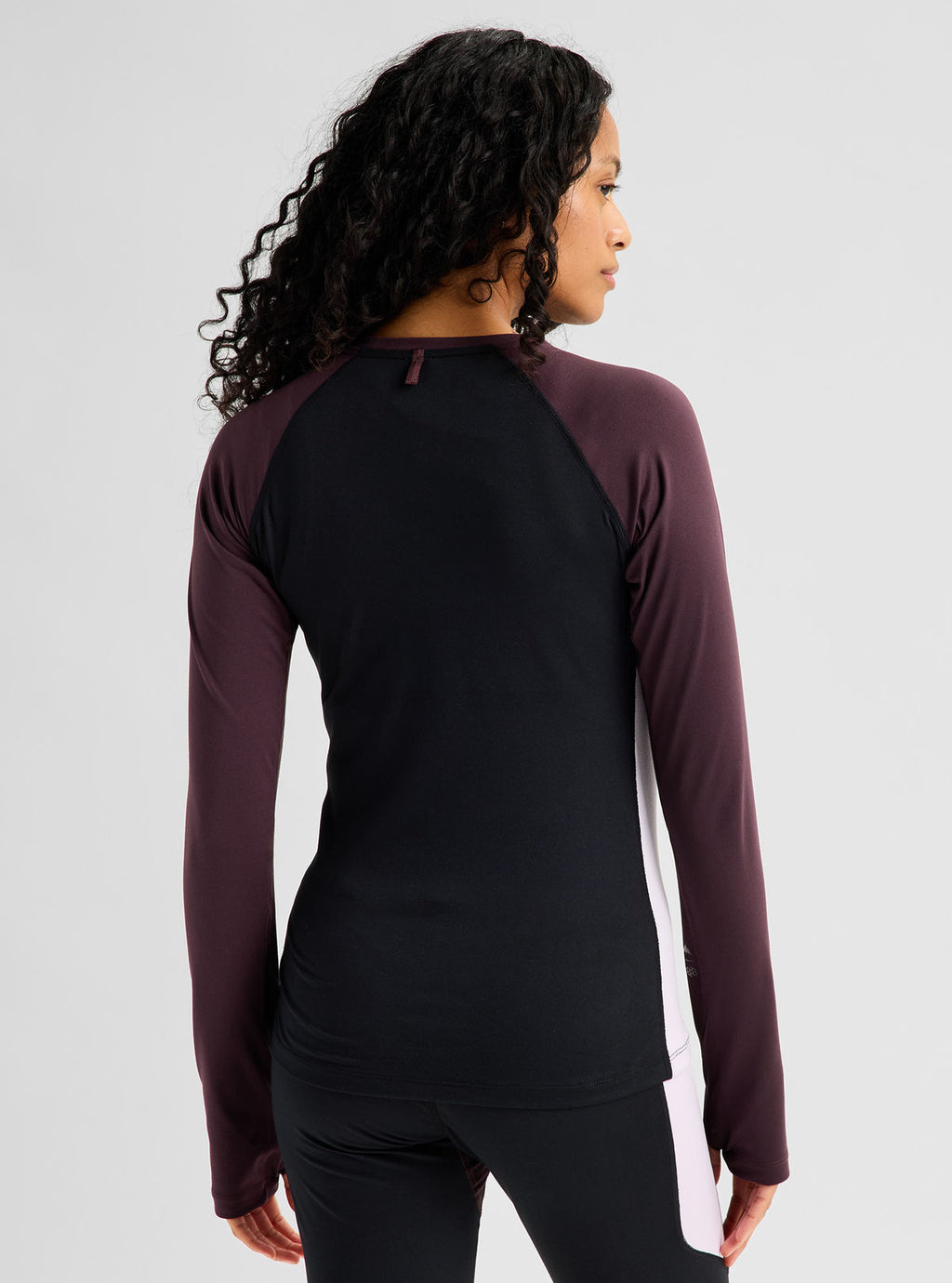 Women's Burton Synthetic Midweight Base Layer Crew - True Black/Bear Hug Brown/Moondust Purple - Burton Crew Neck Base - alternate view 5