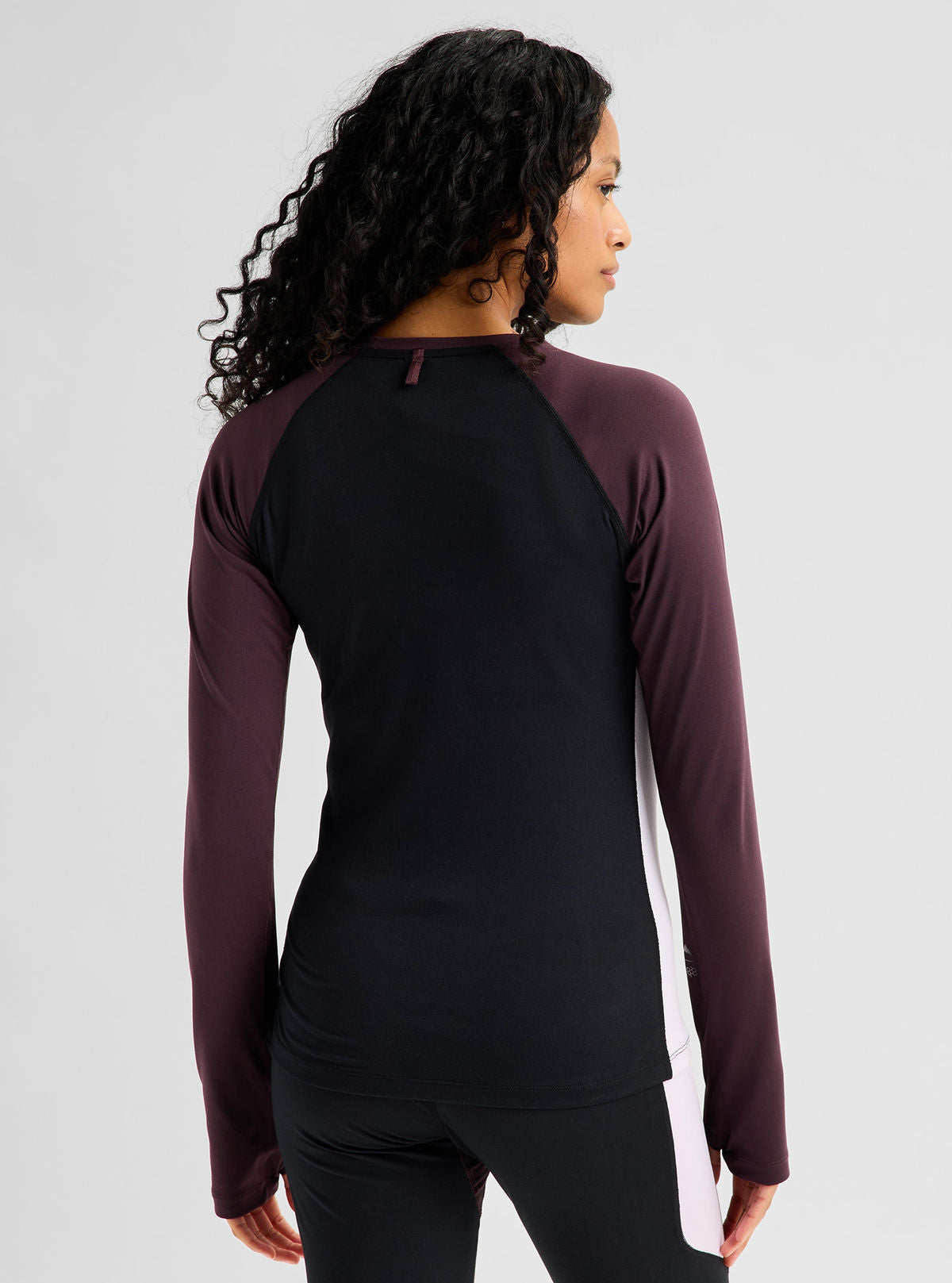 Women's Burton Synthetic Midweight Base Layer Crew - True Black/Bear Hug Brown/Moondust Purple - Burton Crew Neck Base - alternate view 5