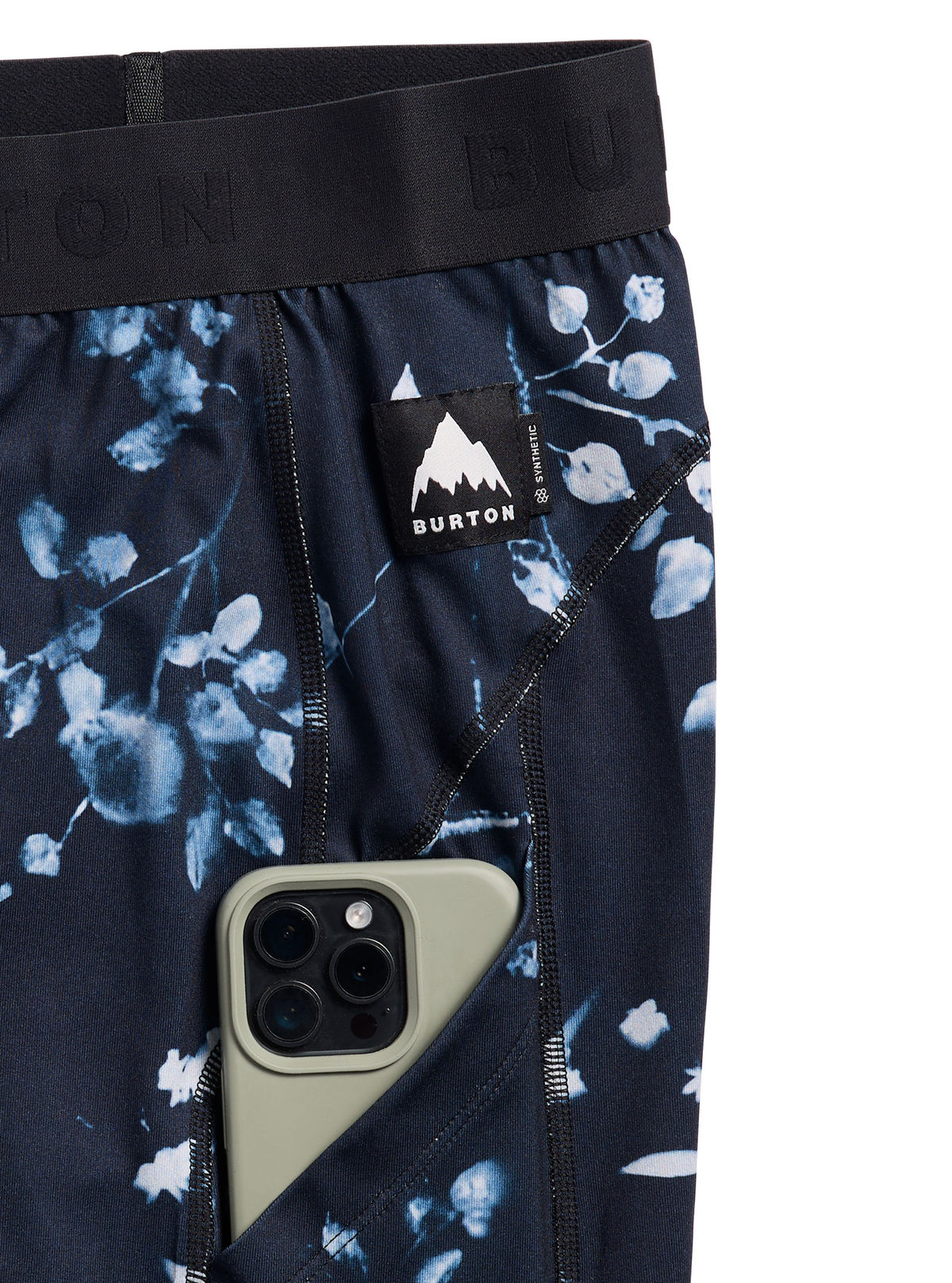 Men's Burton Synthetic Midweight Base Layer Pants - Cyanotype Floral - Burton Pants Base - alternate view 2