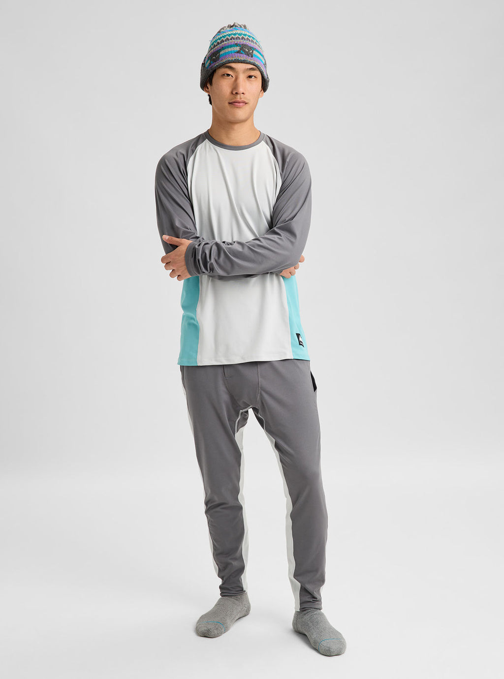Men's Burton Synthetic Midweight Base Layer Pants - Gotham Gray/Gray Cloud - Burton Pants Base - alternate view 2