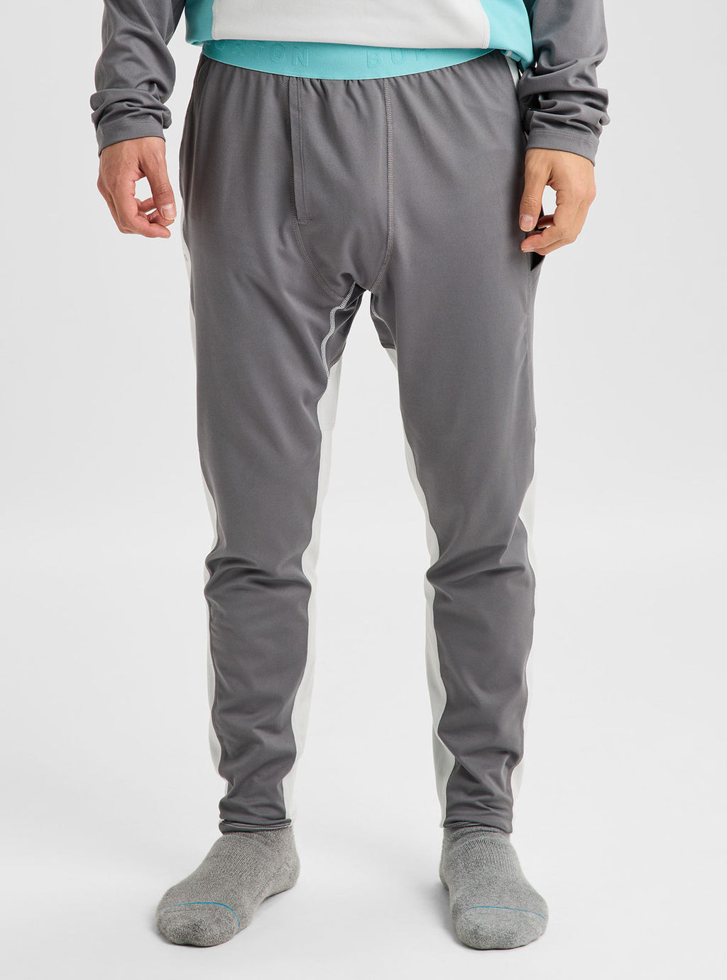 Men's Burton Synthetic Midweight Base Layer Pants - Gotham Gray/Gray Cloud - Burton Pants Base - alternate view 3