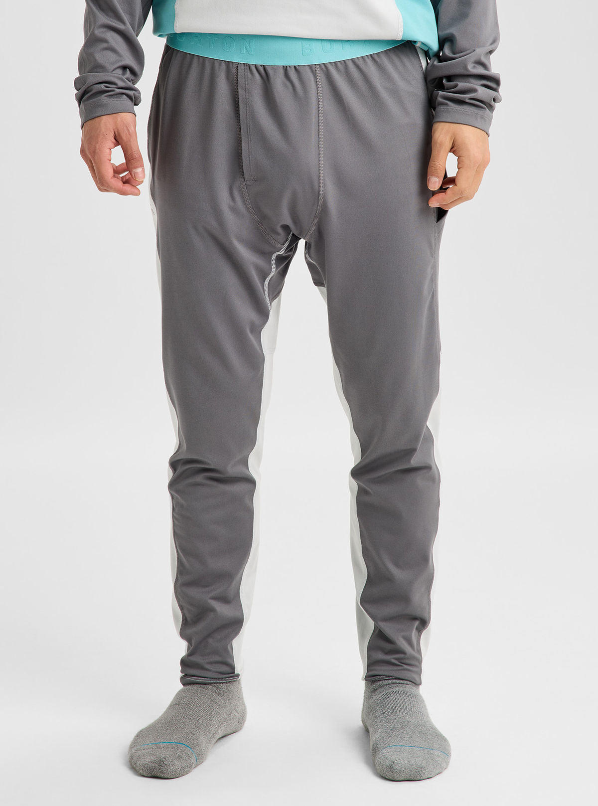 Men's Burton Synthetic Midweight Base Layer Pants - Gotham Gray/Gray Cloud - Burton Pants Base - alternate view 3