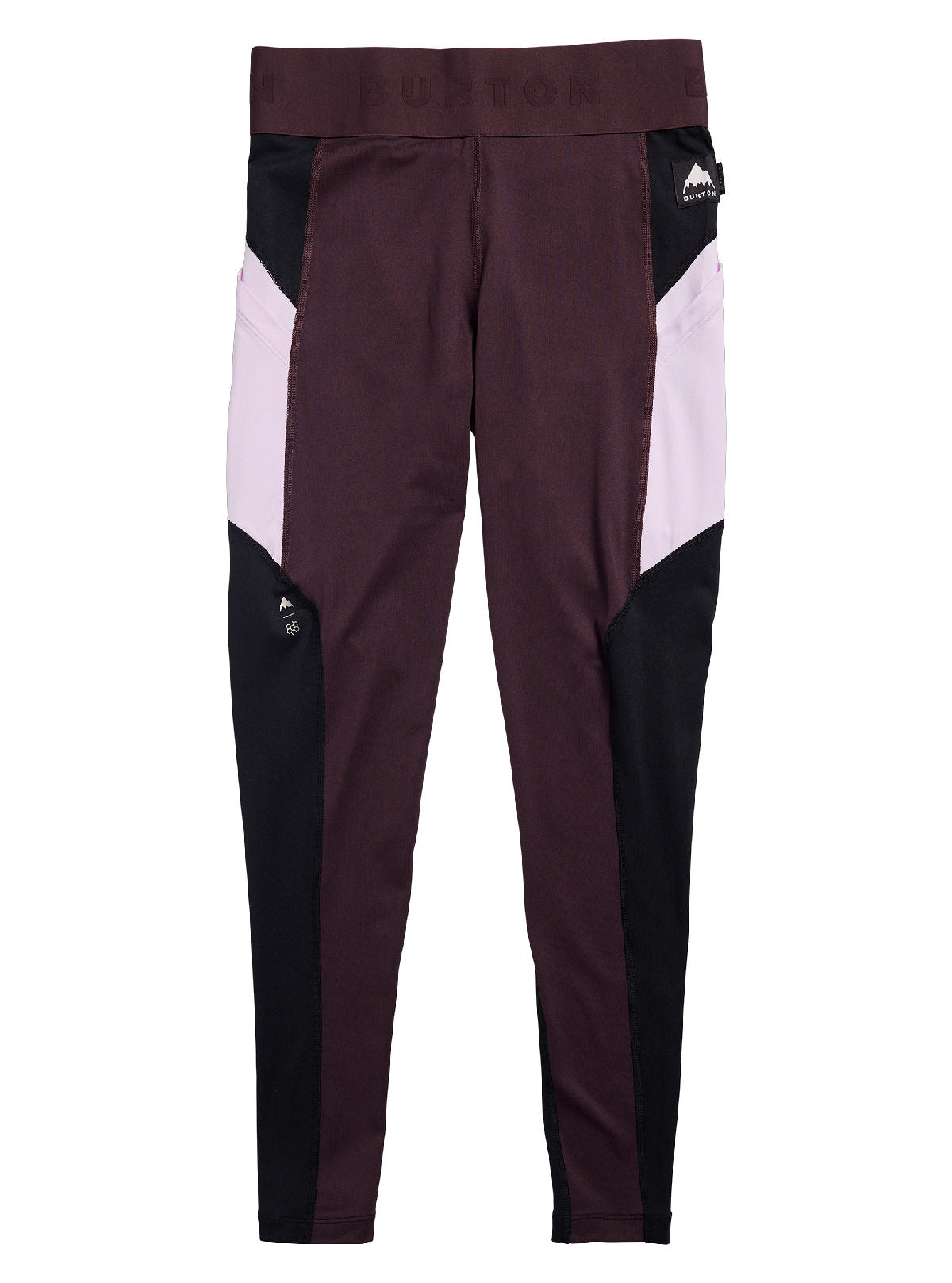 Women's Burton Synthetic Midweight Base Layer Pants - True Black/Bear Hug Brown/Moondust Purple - Burton Pants Base
