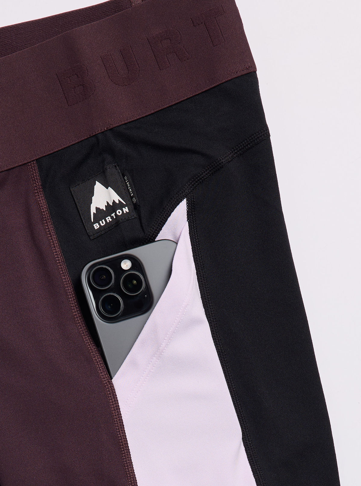 Women's Burton Synthetic Midweight Base Layer Pants - True Black/Bear Hug Brown/Moondust Purple - Burton Pants Base - alternate view 2