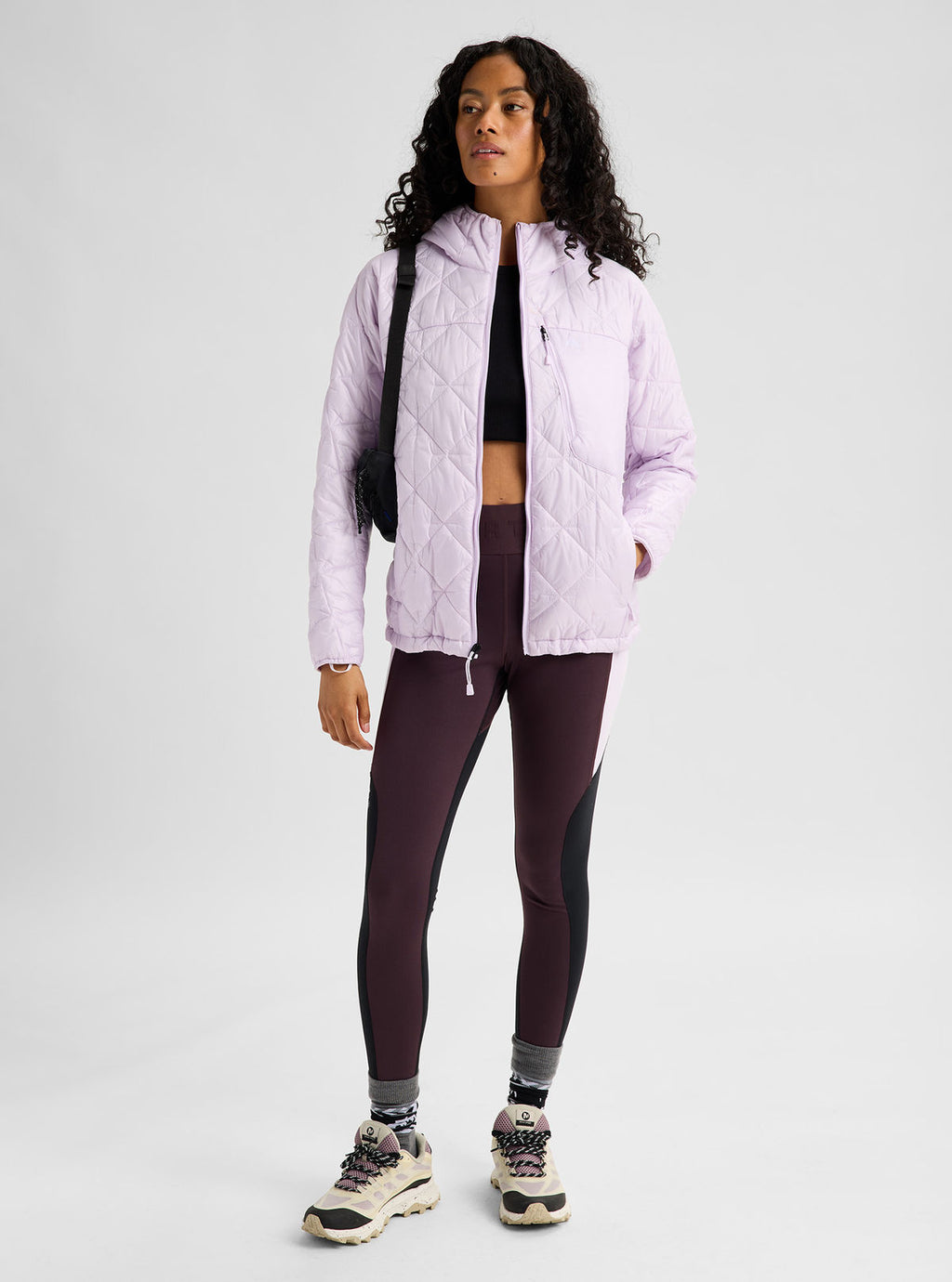 Women's Burton Synthetic Midweight Base Layer Pants - True Black/Bear Hug Brown/Moondust Purple - Burton Pants Base - alternate view 3