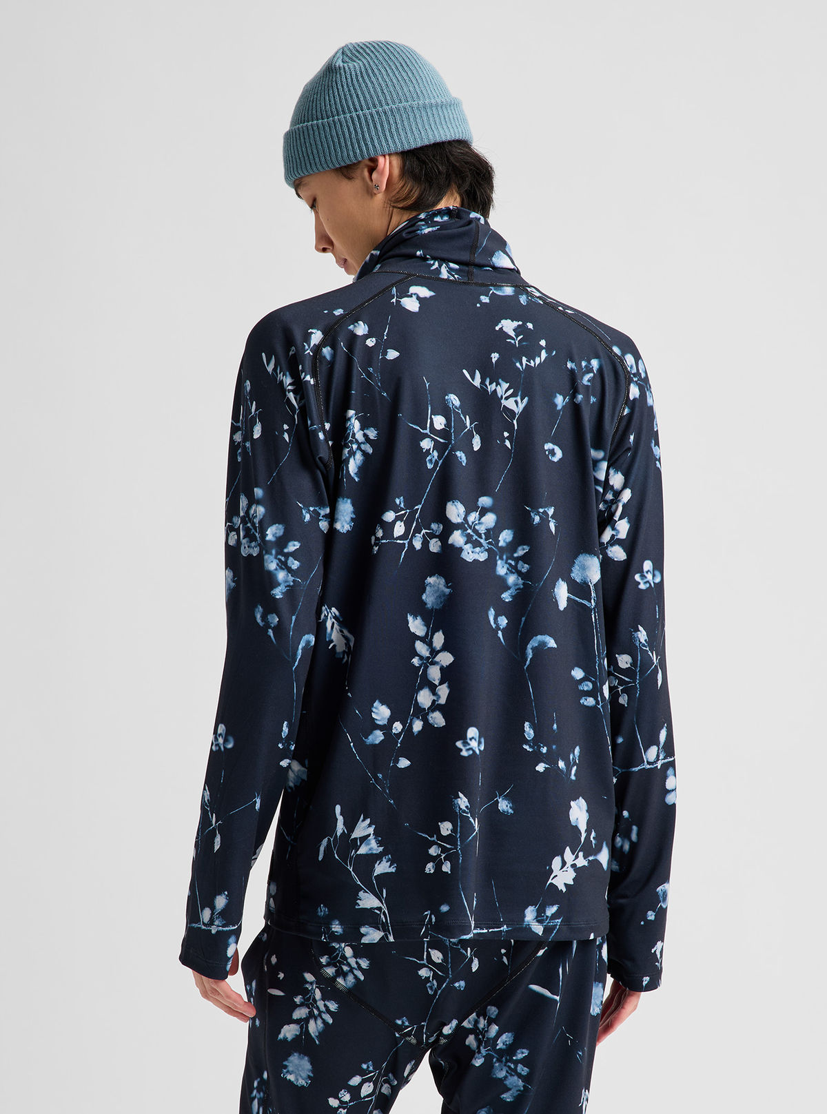 Men's Burton Synthetic Midweight Base Layer Long Neck - Cyanotype Floral - Burton Crew Neck Base - alternate view 5