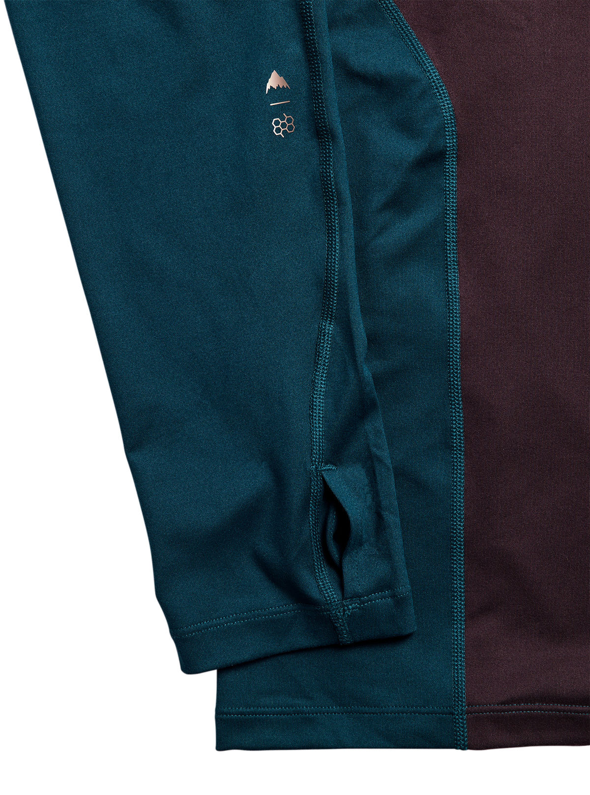 Men's Burton Synthetic Midweight Base Layer Long Neck - Bear Hug Brown/Atlantic Teal - Burton Crew Neck Base - alternate view 2