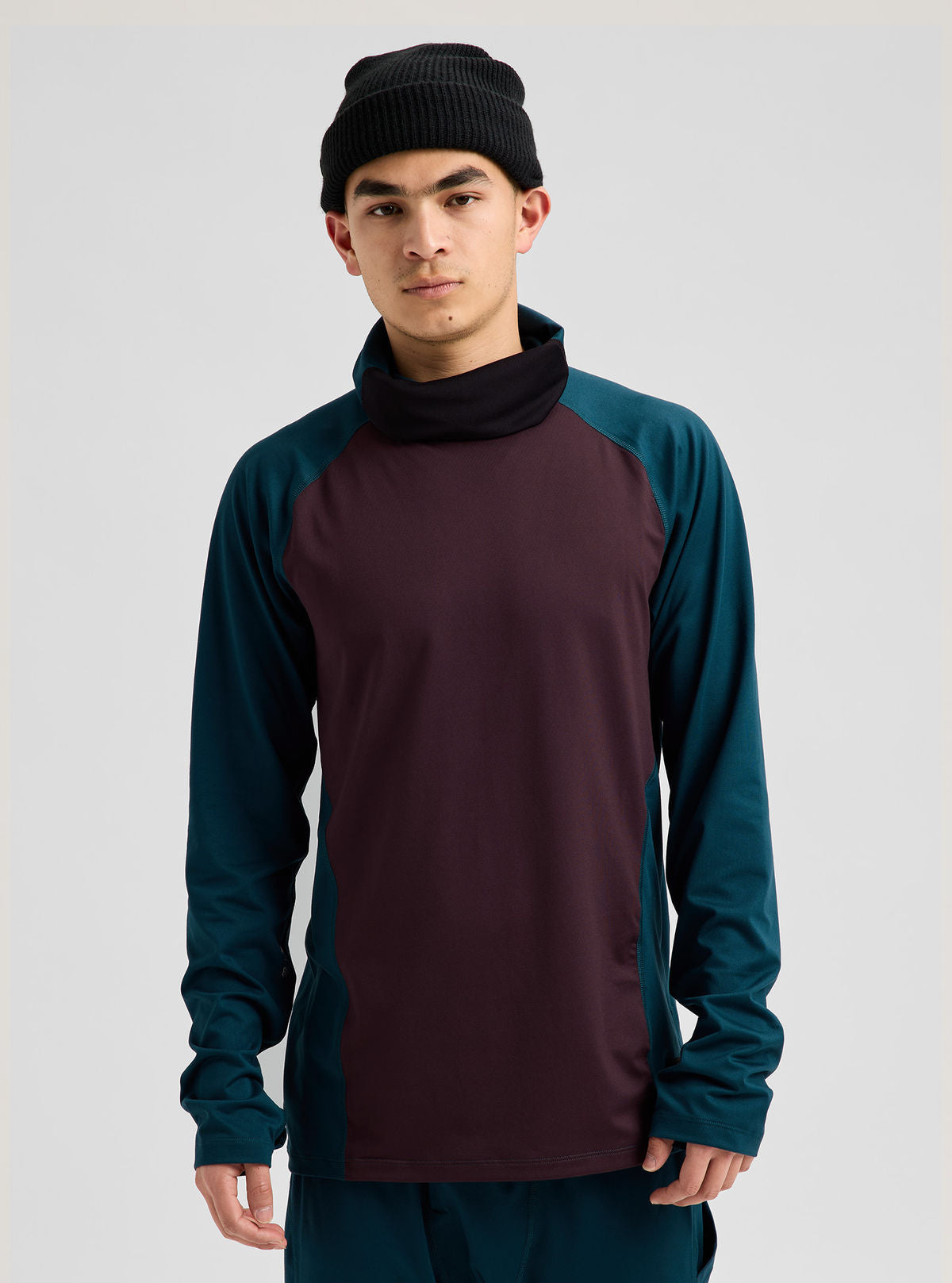 Men's Burton Synthetic Midweight Base Layer Long Neck - Bear Hug Brown/Atlantic Teal - Burton Crew Neck Base - alternate view 4