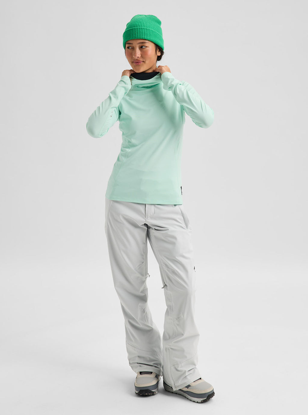 Women's Burton Synthetic Midweight Base Layer Long Neck - Spring Frost - Burton Crew Neck Base - alternate view 3