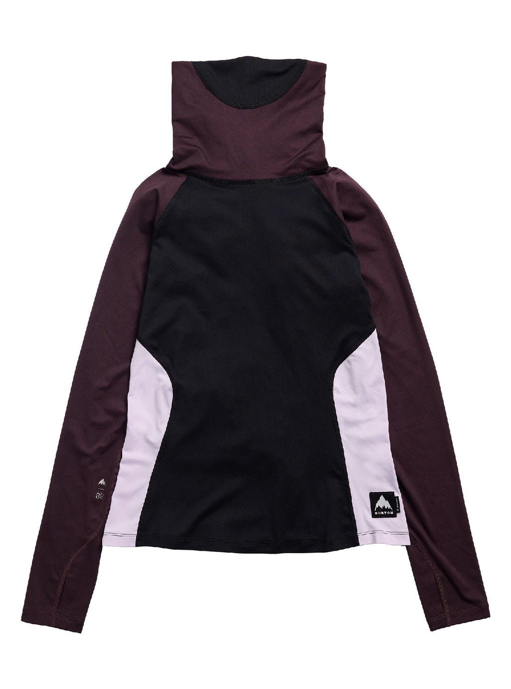 Women's Burton Synthetic Midweight Base Layer Long Neck - True Black/Bear Hug Brown/Moondust Purple - Burton Crew Neck Base