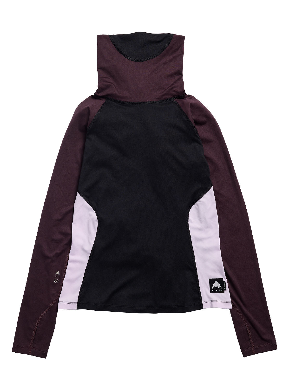 Women's Burton Synthetic Midweight Base Layer Long Neck - True Black/Bear Hug Brown/Moondust Purple - Burton Crew Neck Base