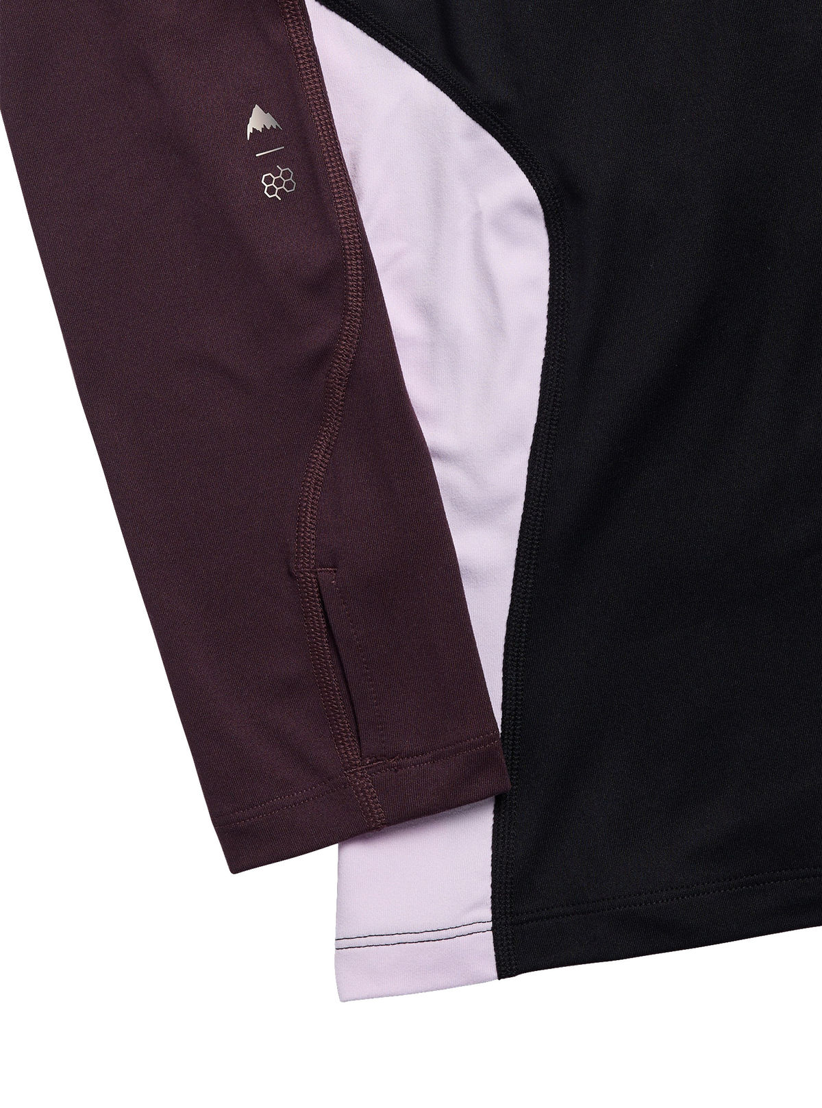 Women's Burton Synthetic Midweight Base Layer Long Neck - True Black/Bear Hug Brown/Moondust Purple - Burton Crew Neck Base - alternate view 2