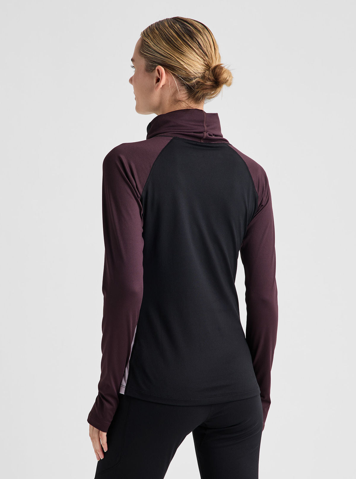 Women's Burton Synthetic Midweight Base Layer Long Neck - True Black/Bear Hug Brown/Moondust Purple - Burton Crew Neck Base - alternate view 5