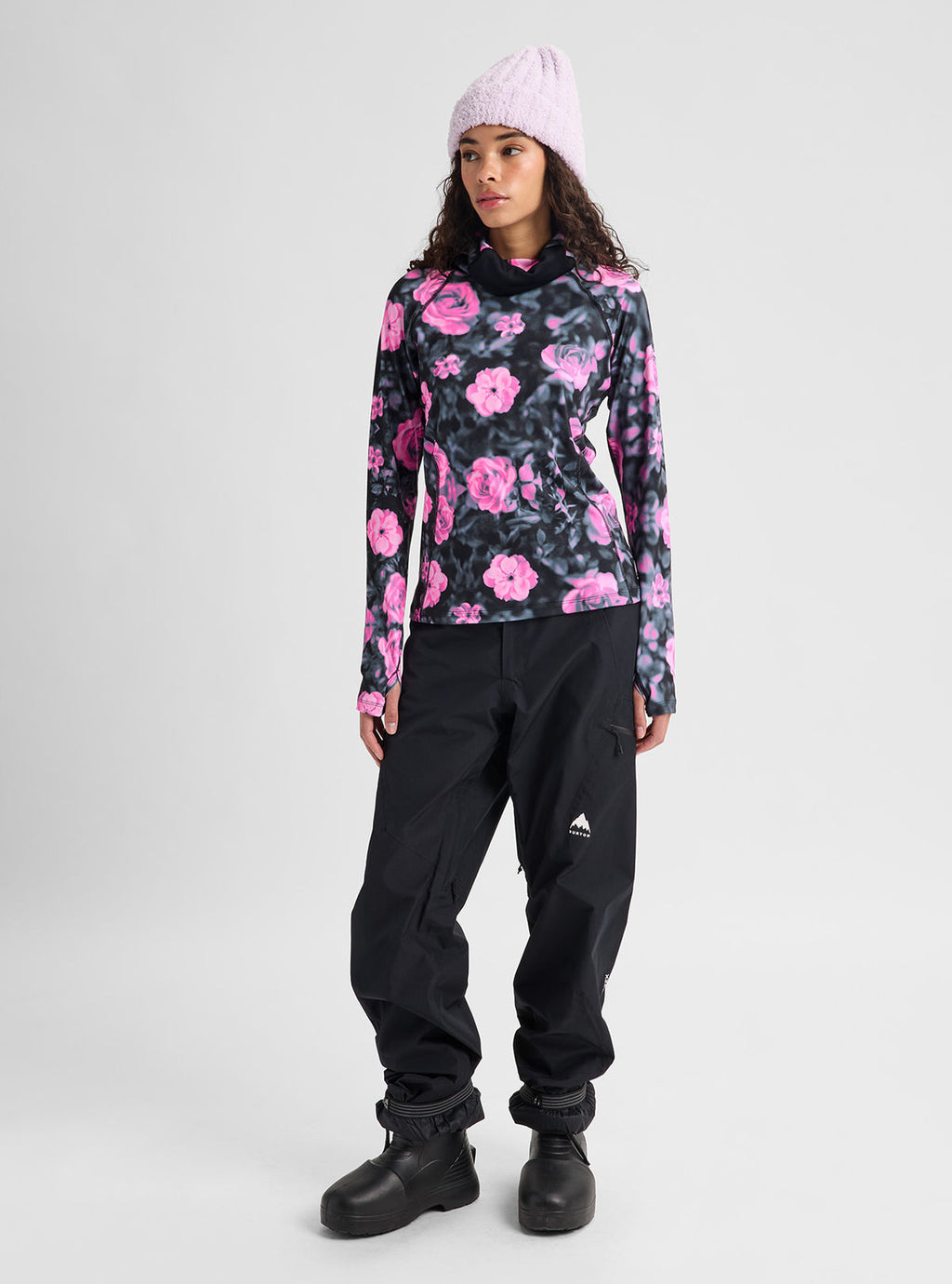 Women's Burton Synthetic Midweight Base Layer Long Neck - Shockwave Floral - Burton Crew Neck Base - alternate view 3