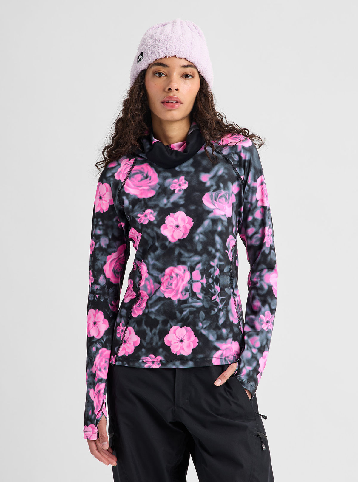Women's Burton Synthetic Midweight Base Layer Long Neck - Shockwave Floral - Burton Crew Neck Base - alternate view 4