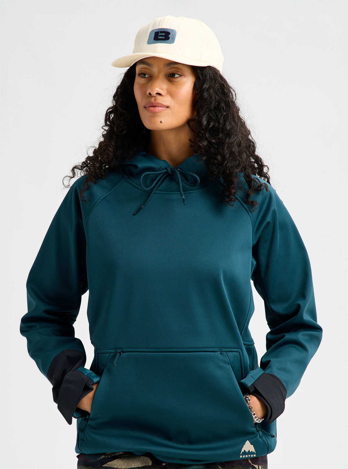 Burton Crown Weatherproof Riding Pullover Hoodie - Atlantic Teal - Burton Pullover Hoodie Apparel - alternate view 11