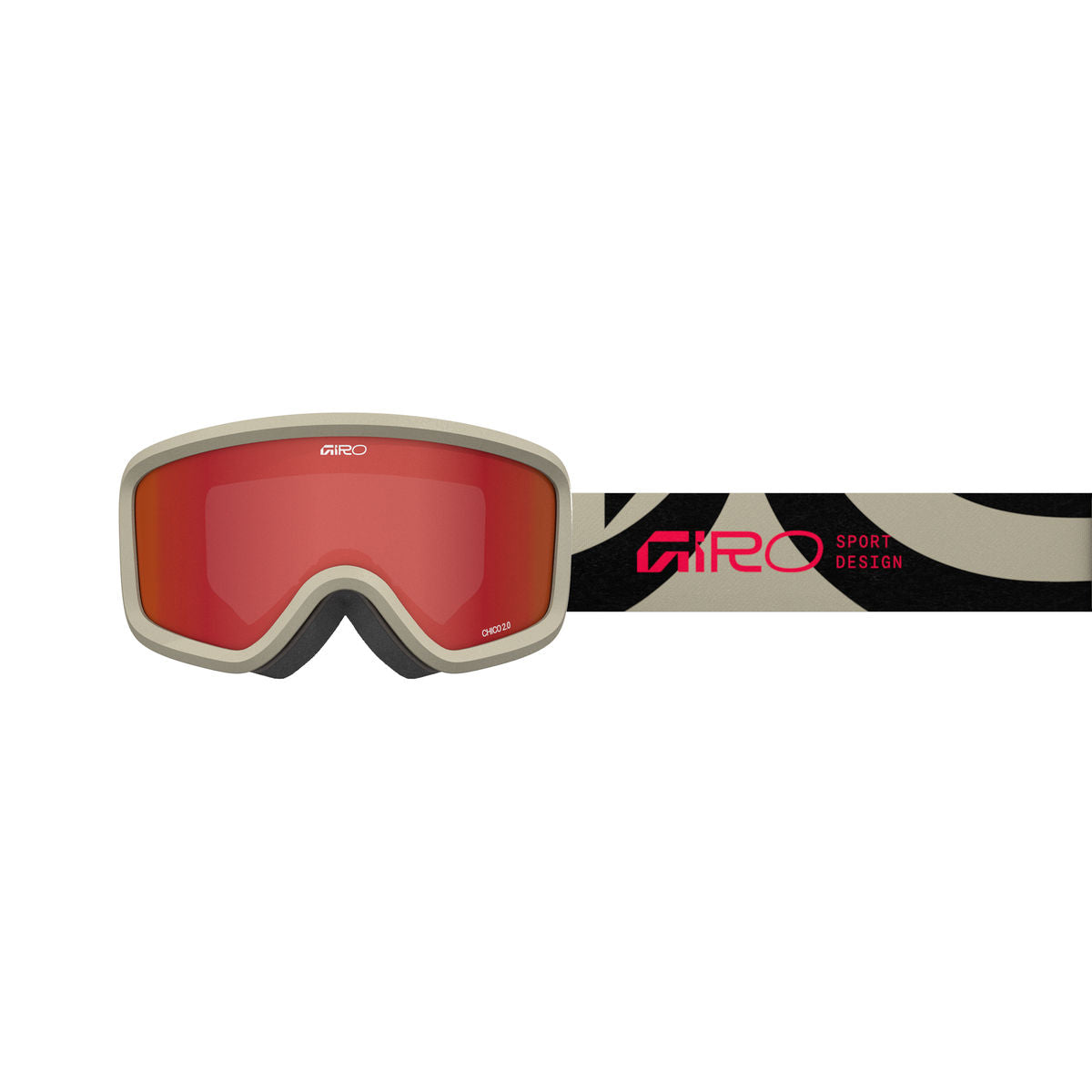 Giro Kids' Chico 2.0 Snow Goggle - Black Flow/Amber Scarlet - Giro Traditional Goggle - alternate view 2