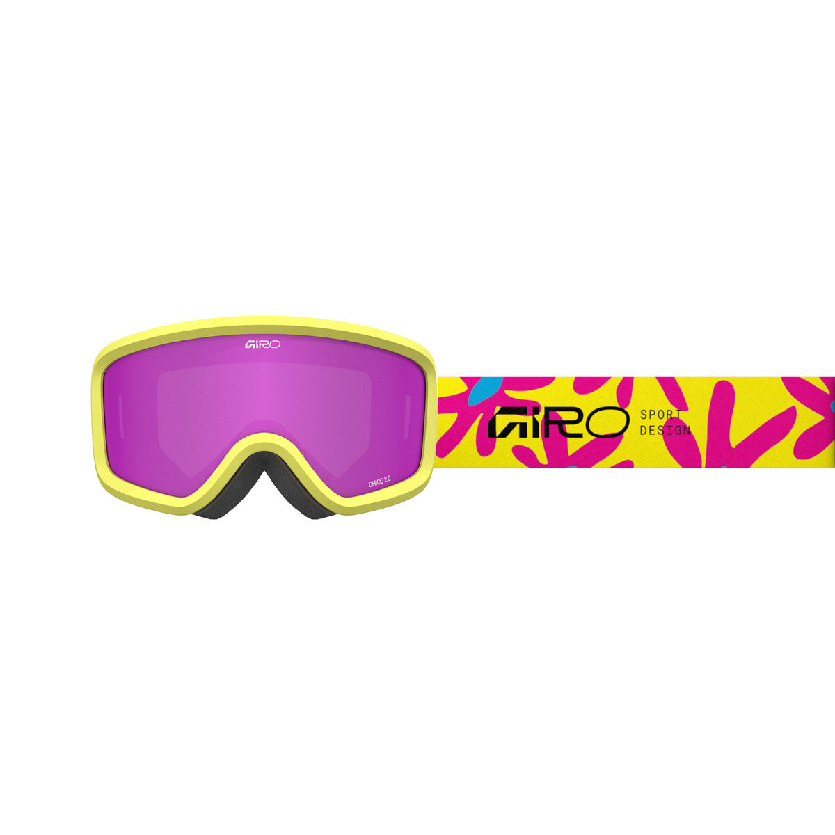 Giro Kids' Chico 2.0 Snow Goggle - Yellow Flowers/Amber Pink - Traditional Goggle