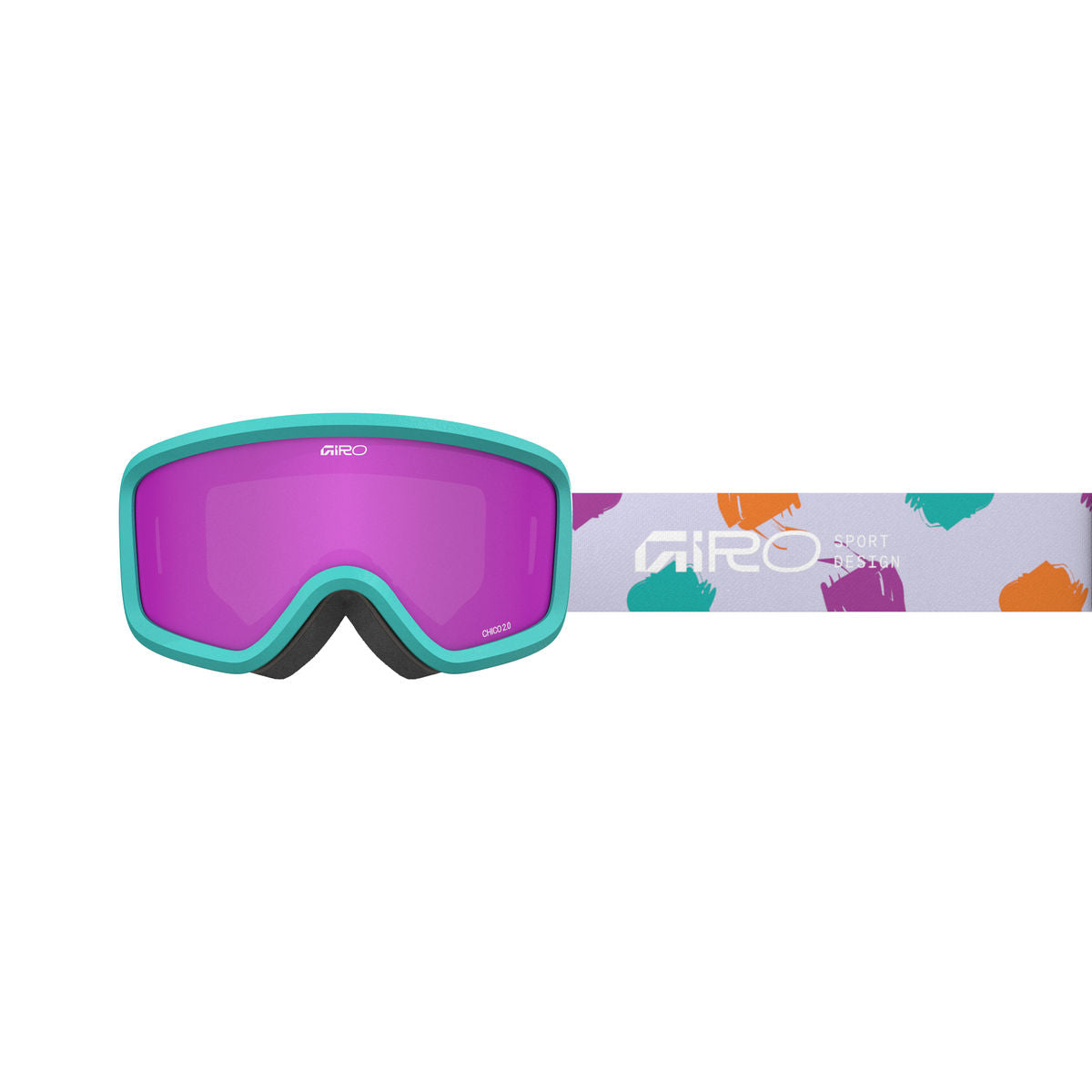 Giro Kids' Chico 2.0 Snow Goggle - Teal Painted/Amber Pink - Traditional Goggle
