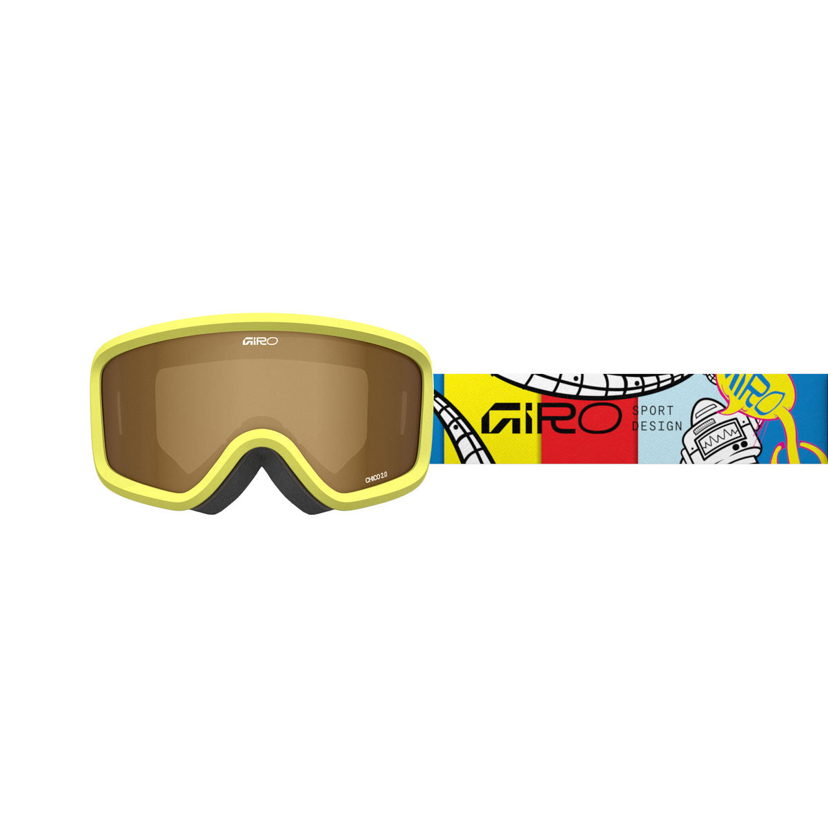 Giro Kids' Chico 2.0 AR40 Snow Goggle - Yellow Robot/Amber Rose - Traditional Goggle