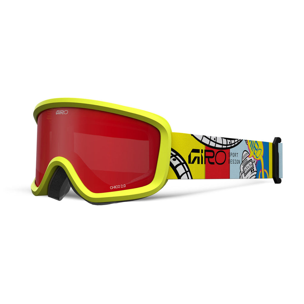 Giro Kids' Chico 2.0 Snow Goggle - Yellow Robot/Amber Scarlet - Traditional Goggle