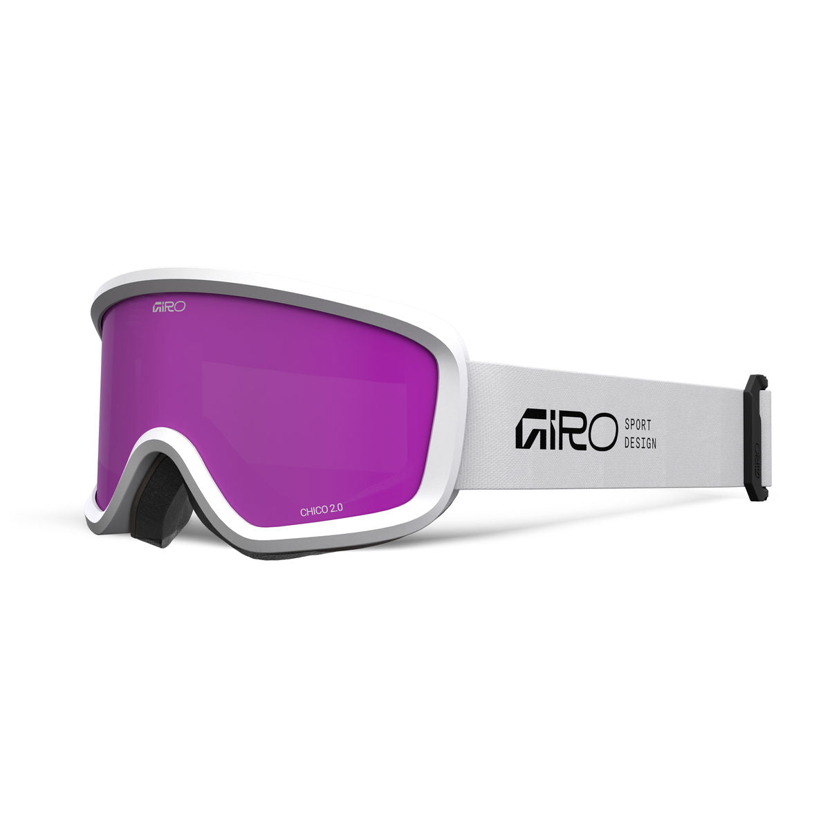 Giro Kids' Chico 2.0 Snow Goggle - White Stacked/Amber Pink - Traditional Goggle